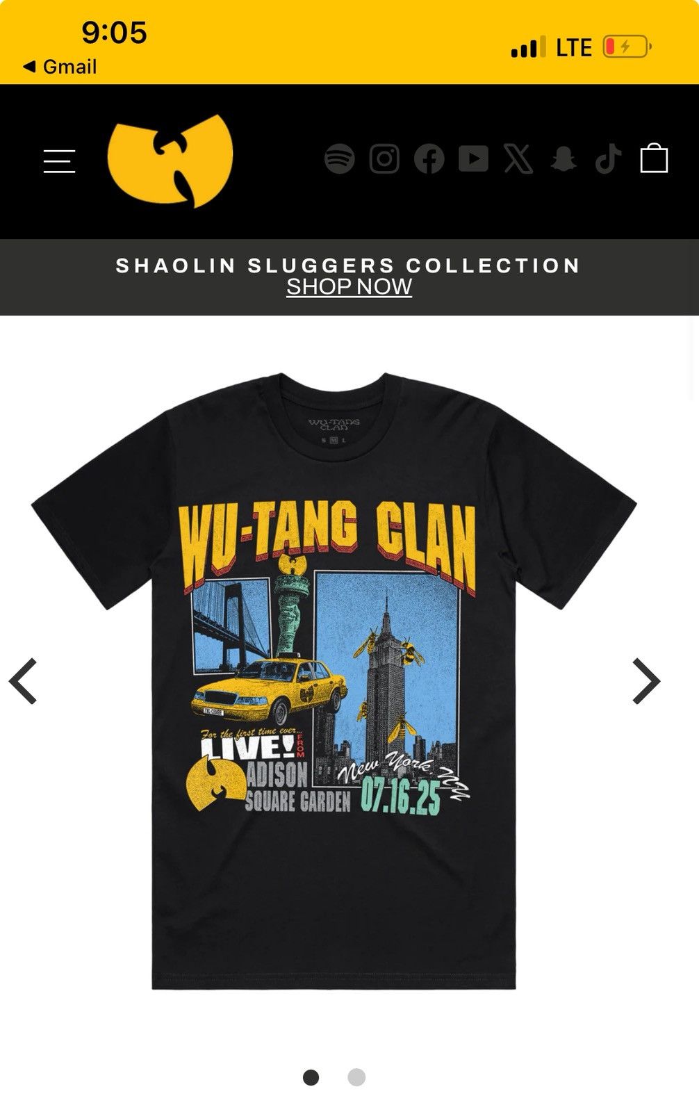 Wu-Tang Clan Wu Tang live at Madison Square Garden tee Size US L / EU 52-54 / 3 - 1 Thumbnail