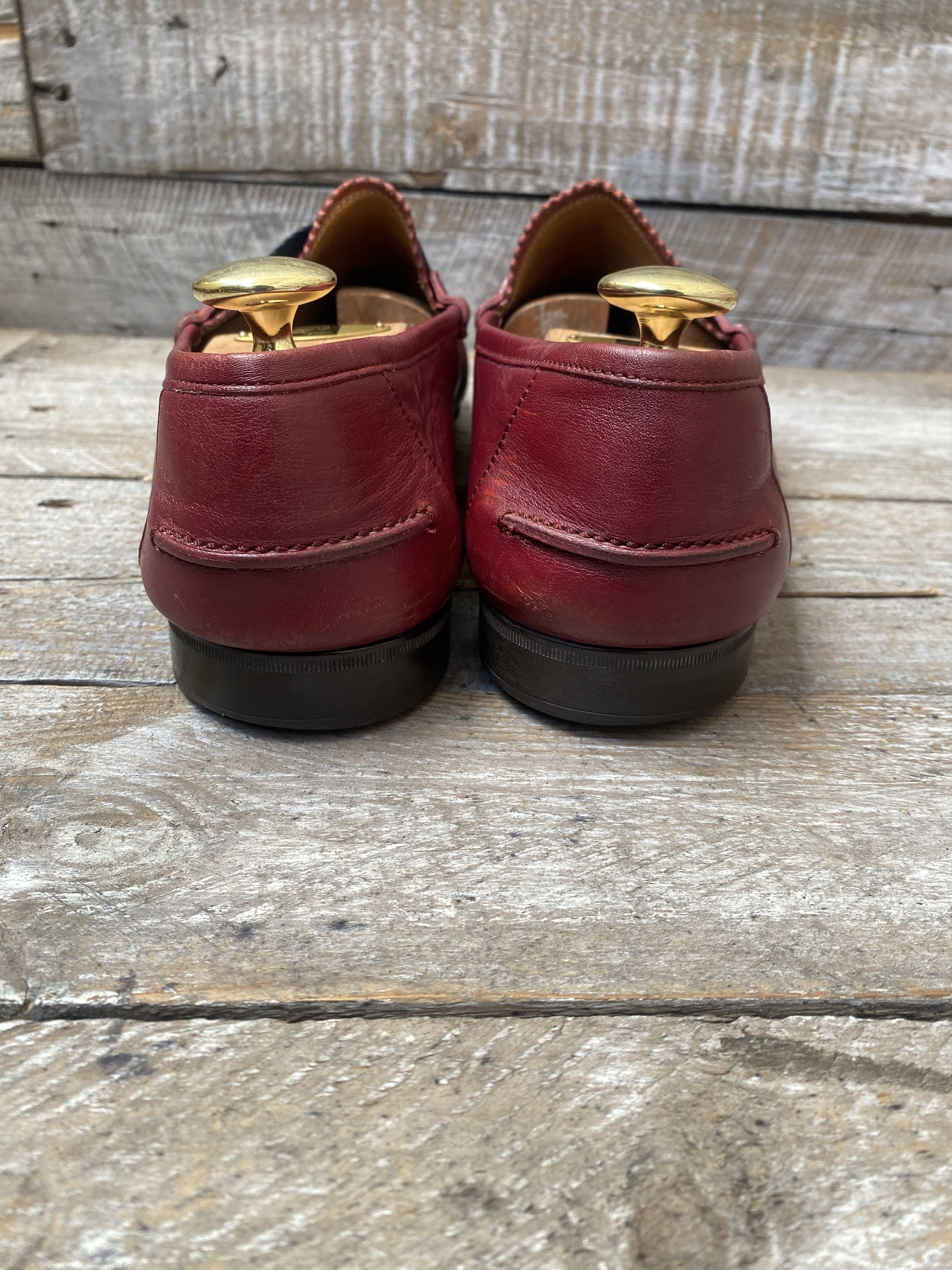 Gucci Gucci penny loafer burgundy 3 stripe leather shoes sz 10 Size US 11 / EU 44 - 9 Thumbnail