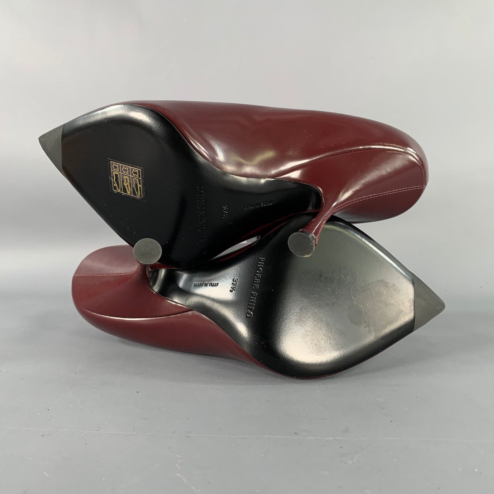 Phoebe Philo PHOEBE PHILO Size 7.5 Burgundy Leather Pointed Toe Pumps Size US 7.5 / IT 37.5 - 6 Thumbnail