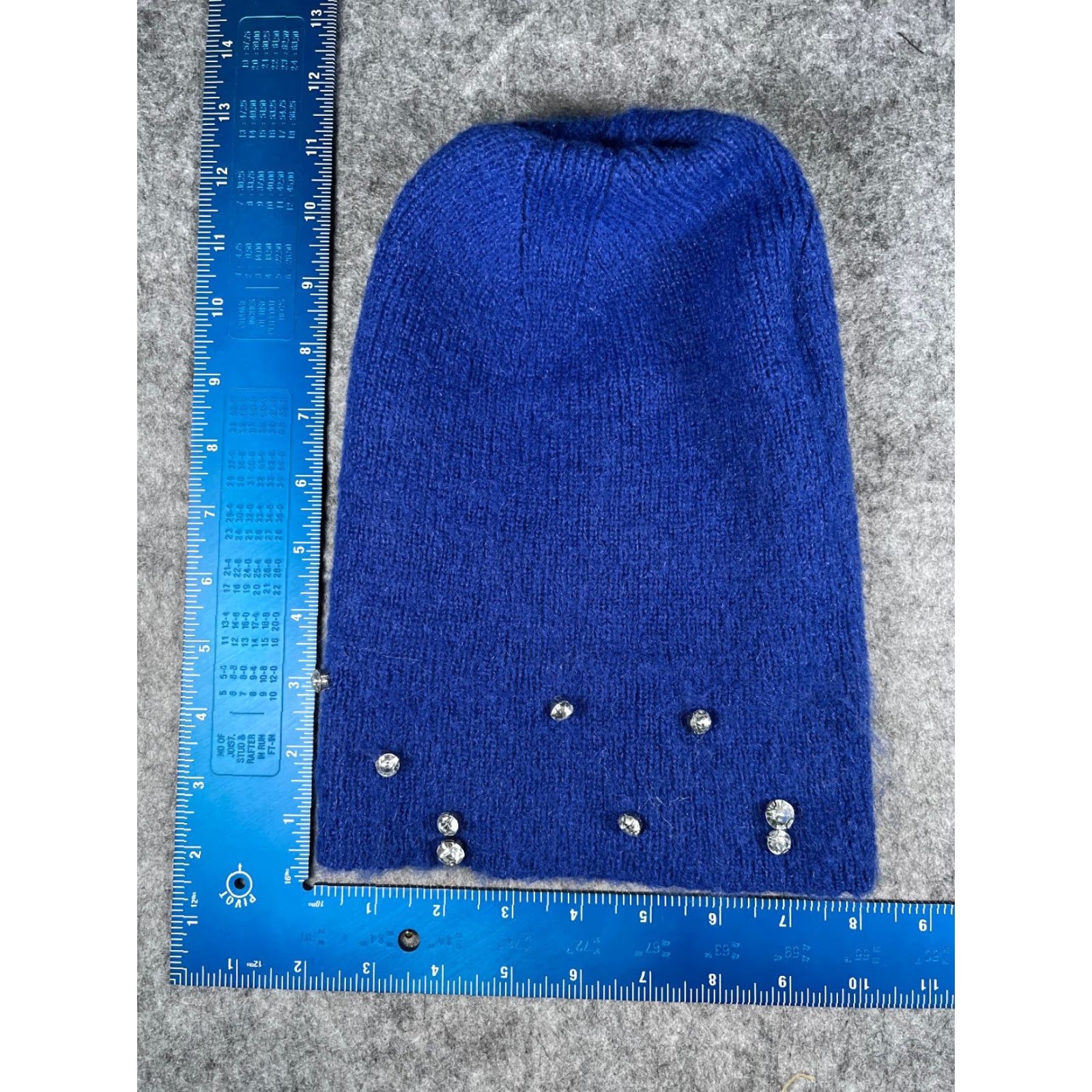 Vintage A New Day Beanie Toque Women One Size Blue Knit Jewel Bling 100% Polyester NEW Size ONE SIZE - 5 Thumbnail