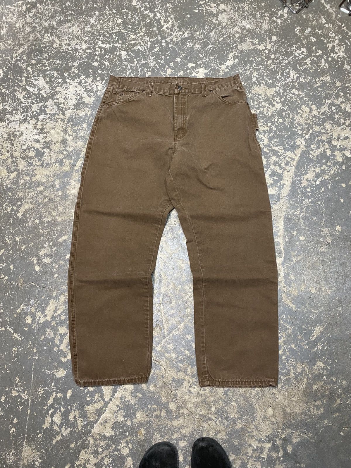 Carhartt × Dickies × Vintage Vintage Dickies Brown Mocha Carpenter Baggy Fit Pants Size US 38 / EU 54 - 3 Thumbnail