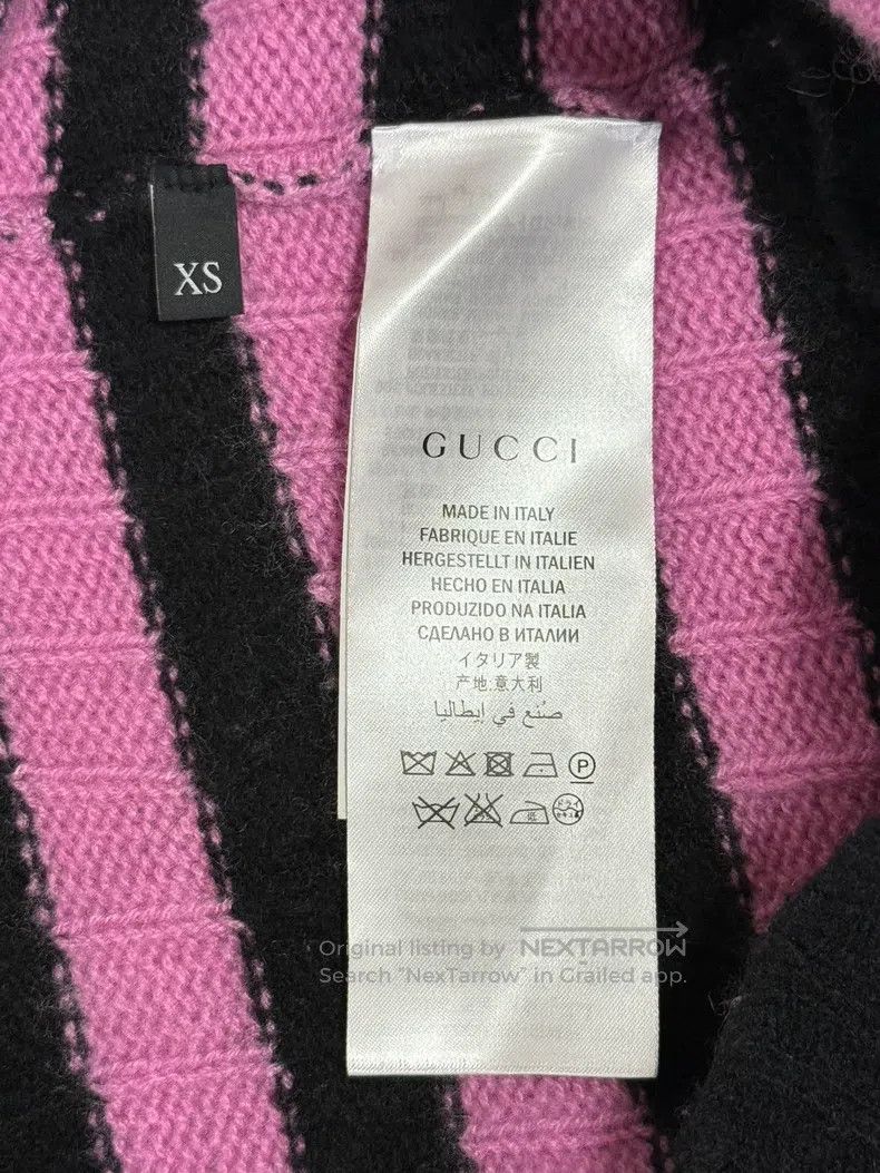 Gucci Gucci Pink striped cat embroidered sweater Size XS / US 0-2 / IT 36-38 - 8 Thumbnail