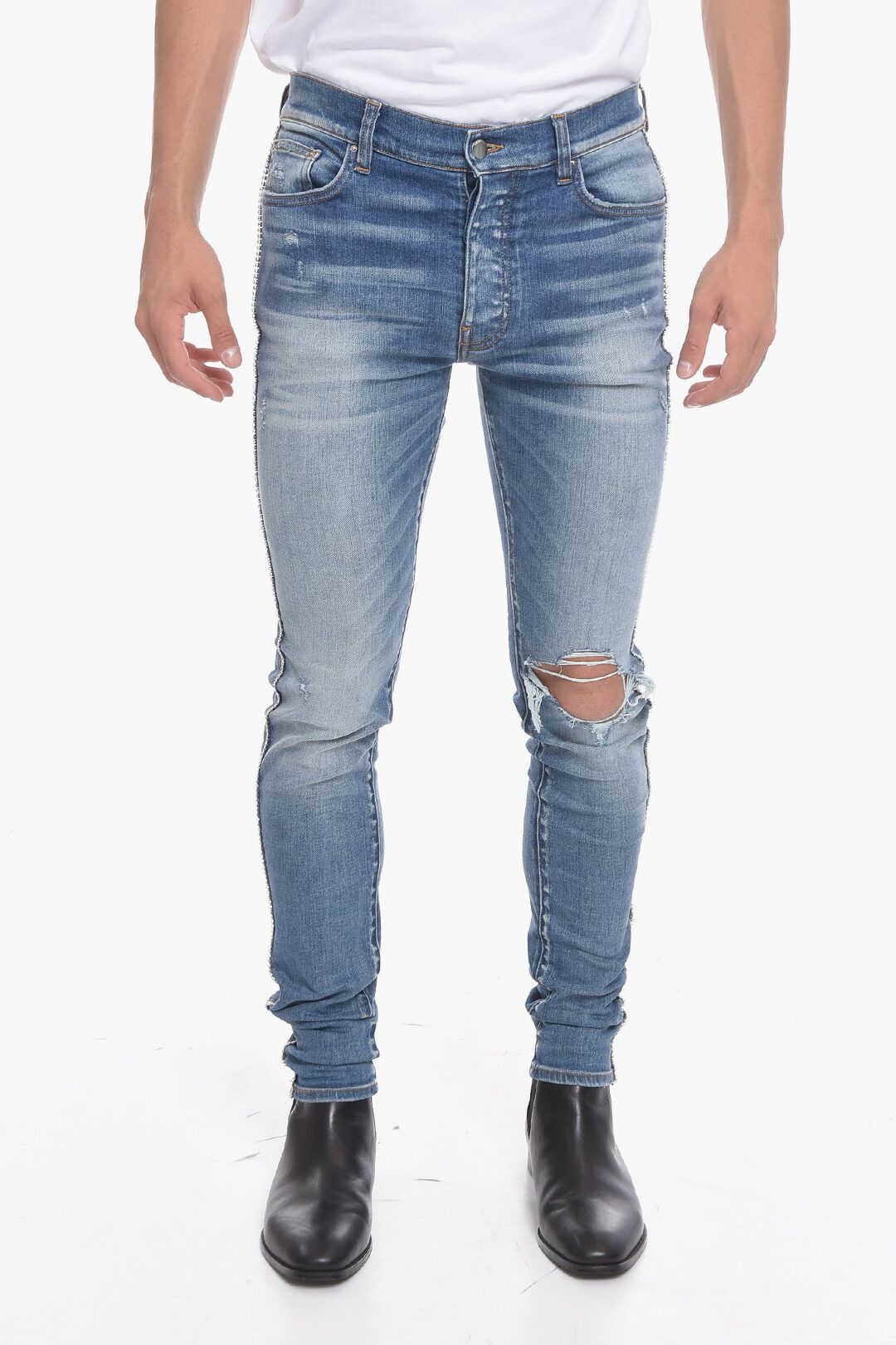 image of Amiri Og1Mm1223 Denim Pant In Light Blue, Men's (Size 33)