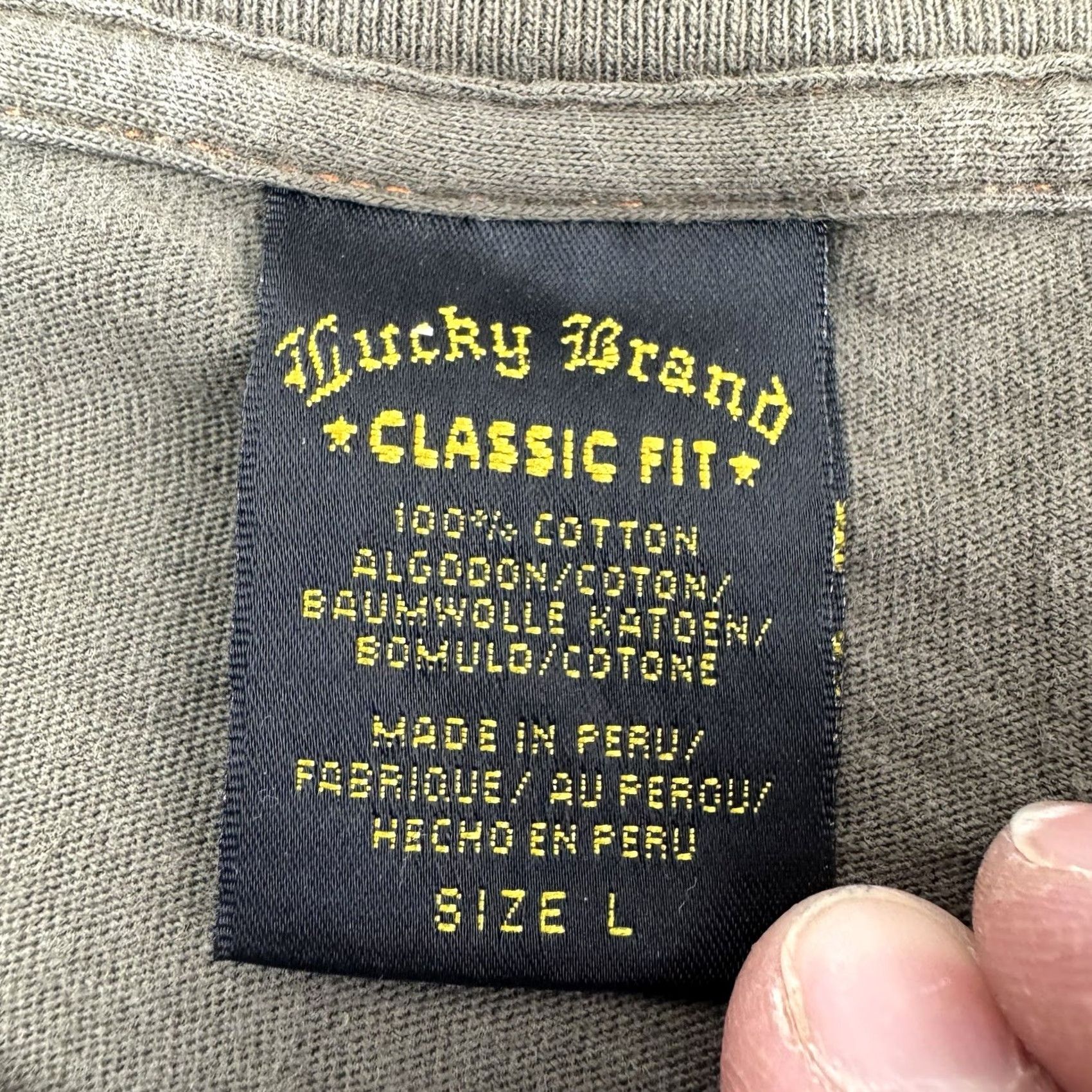 Lucky Brand VINTAGE Lucky Brand T Shirt Adult L Brown Cotton Crew Neck Short Sleeve 90s Y2K Hipster USA Mens Size US L / EU 52-54 / 3 - 4 Thumbnail
