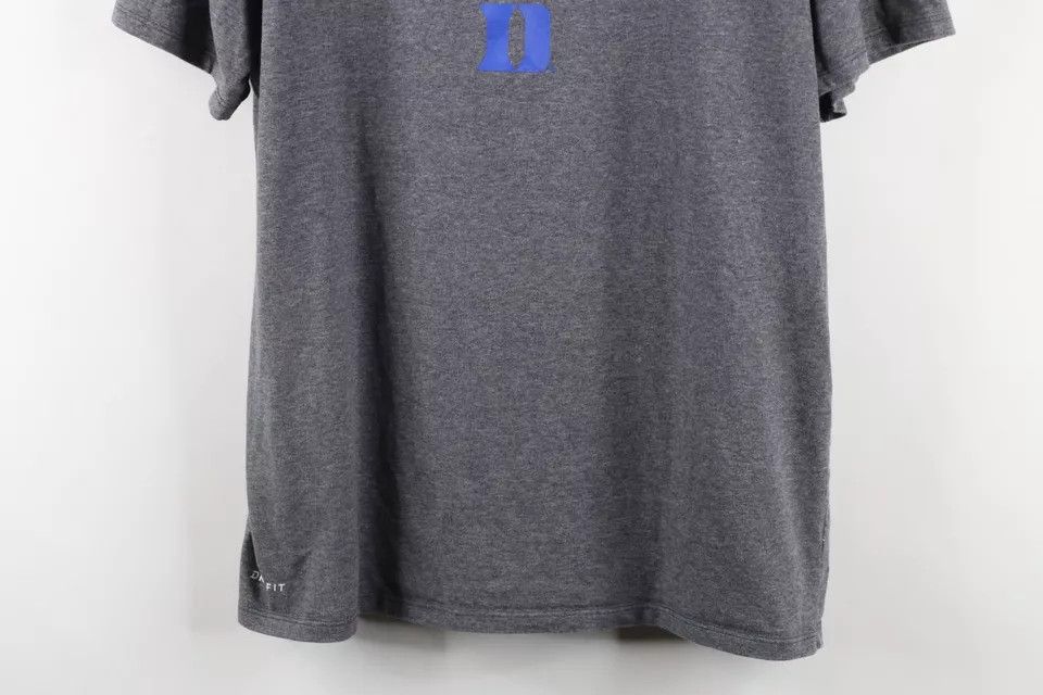 Nike × Vintage Nike Cut Spell Out Duke University Blue Devils T-Shirt Gray Size US L / EU 52-54 / 3 - 3 Thumbnail