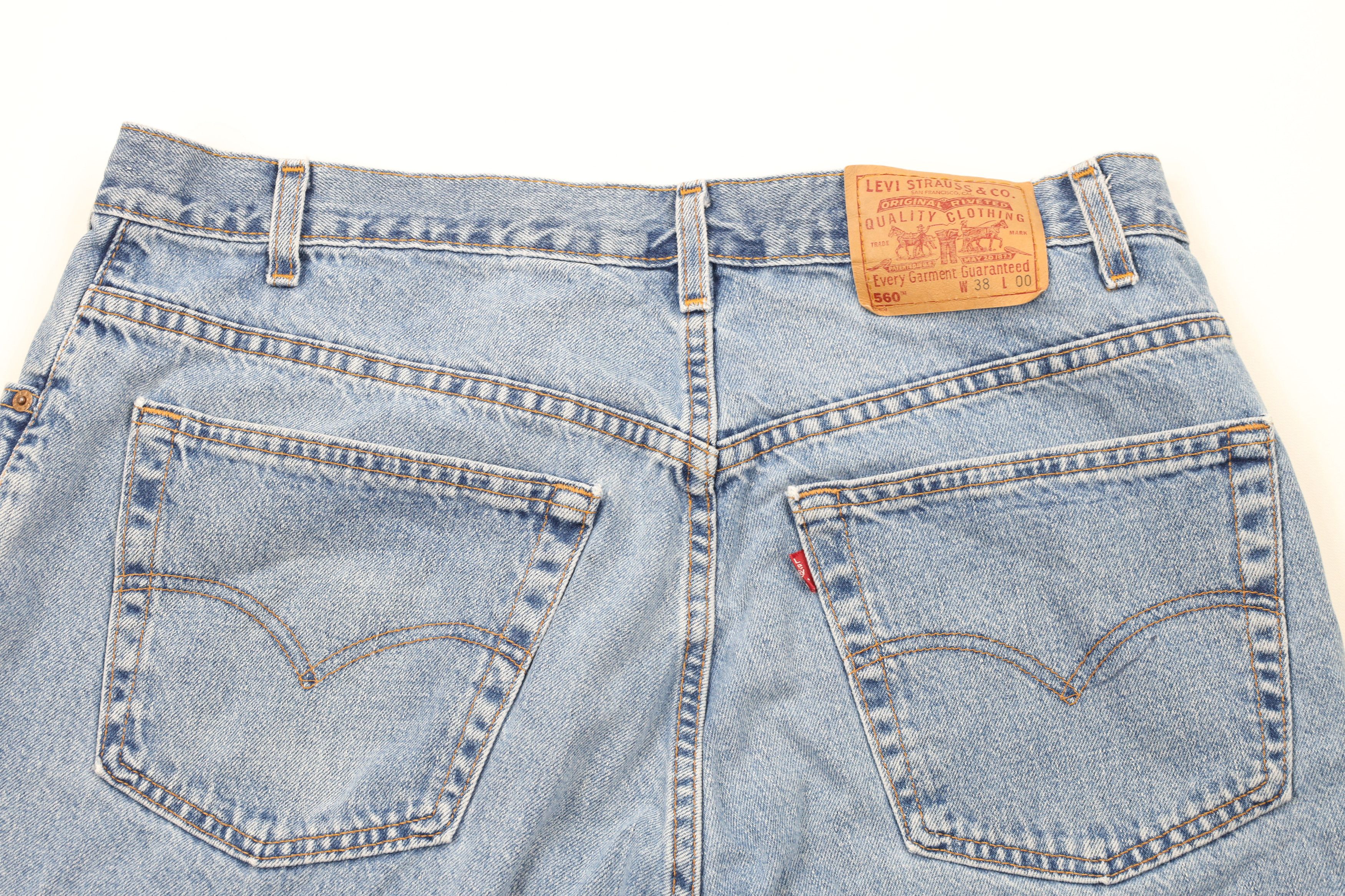 Levi's × Vintage Vintage Y2K 2000 Levis 560 Loose Fit Denim Shorts Jorts USA Size US 38 / EU 54 - 8 Thumbnail