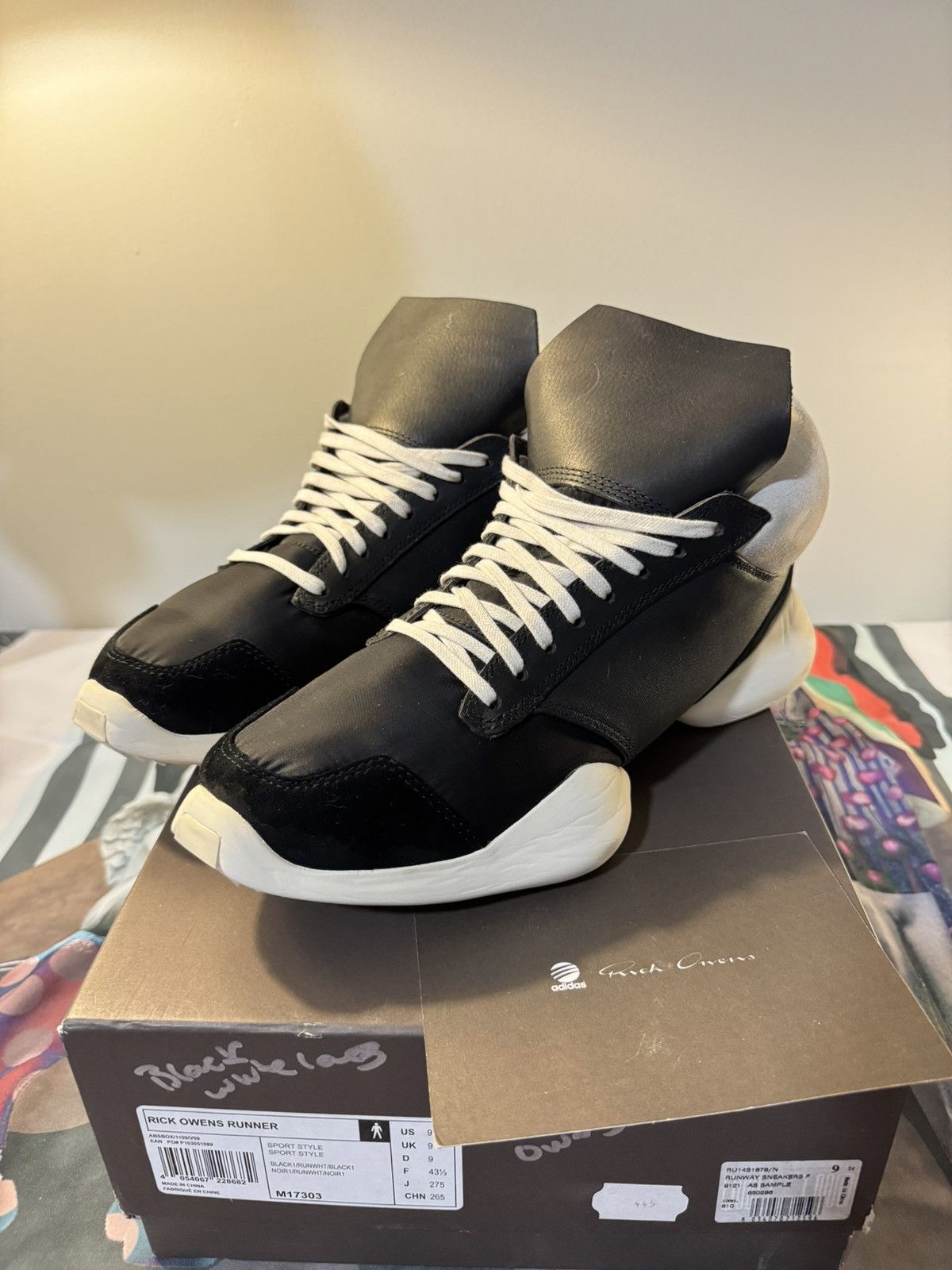 Adidas RICK OWENS X Adidas Tech RUNNER Size US 9.5 / EU 42-43 - 2 Thumbnail