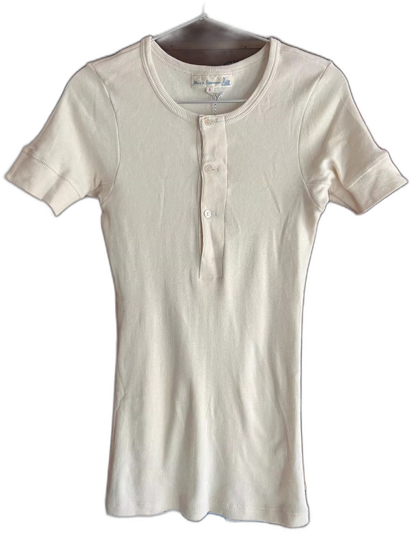 Merz B. Schwanen Merz b.Schwanen Vintage Henley Short-sleeve Size US XL / EU 56 / 4 - 1 Thumbnail