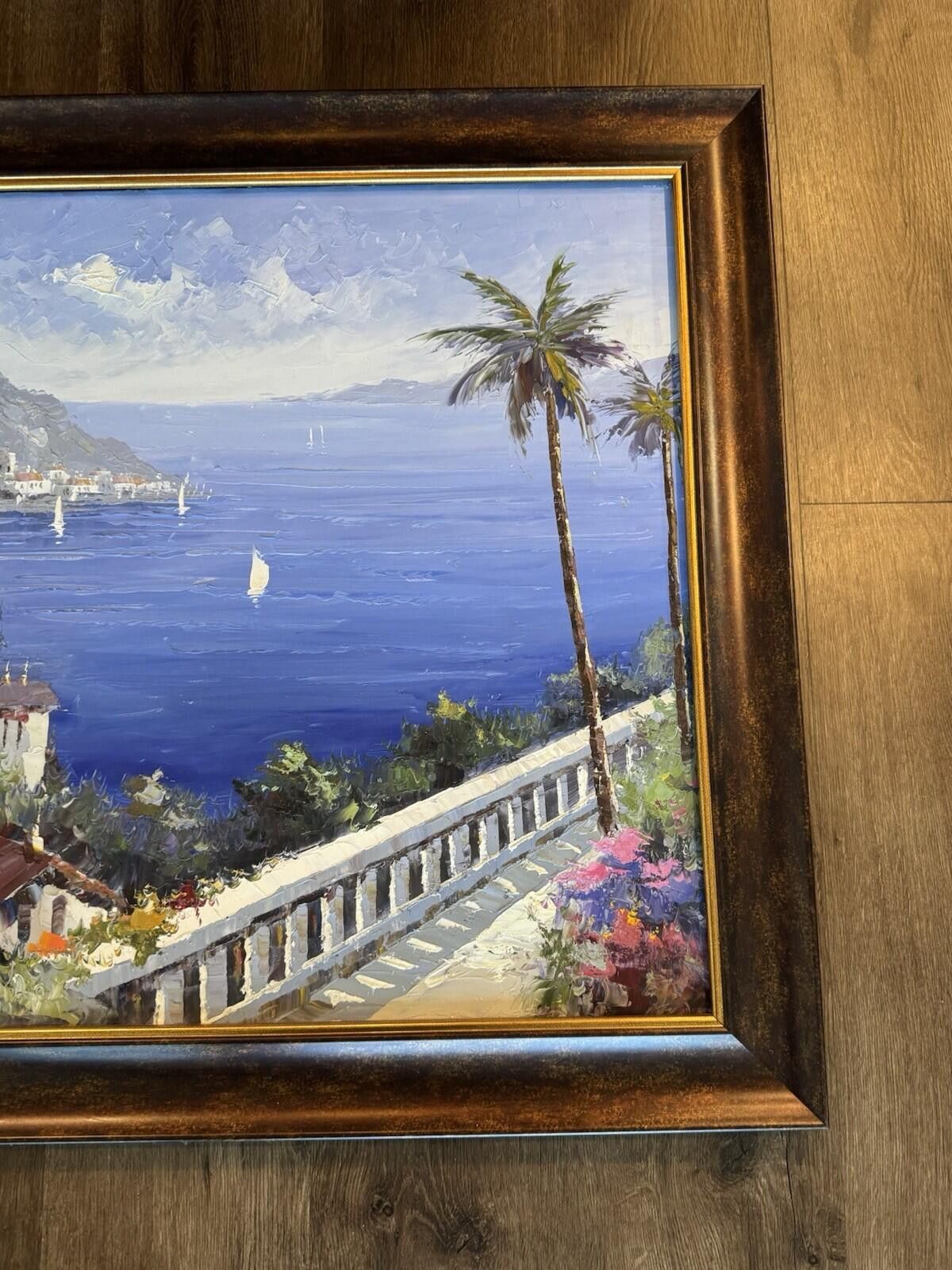 Other Original Signed Oil Painting Mediterranean Coastal Village S Size ONE SIZE - 7 Thumbnail