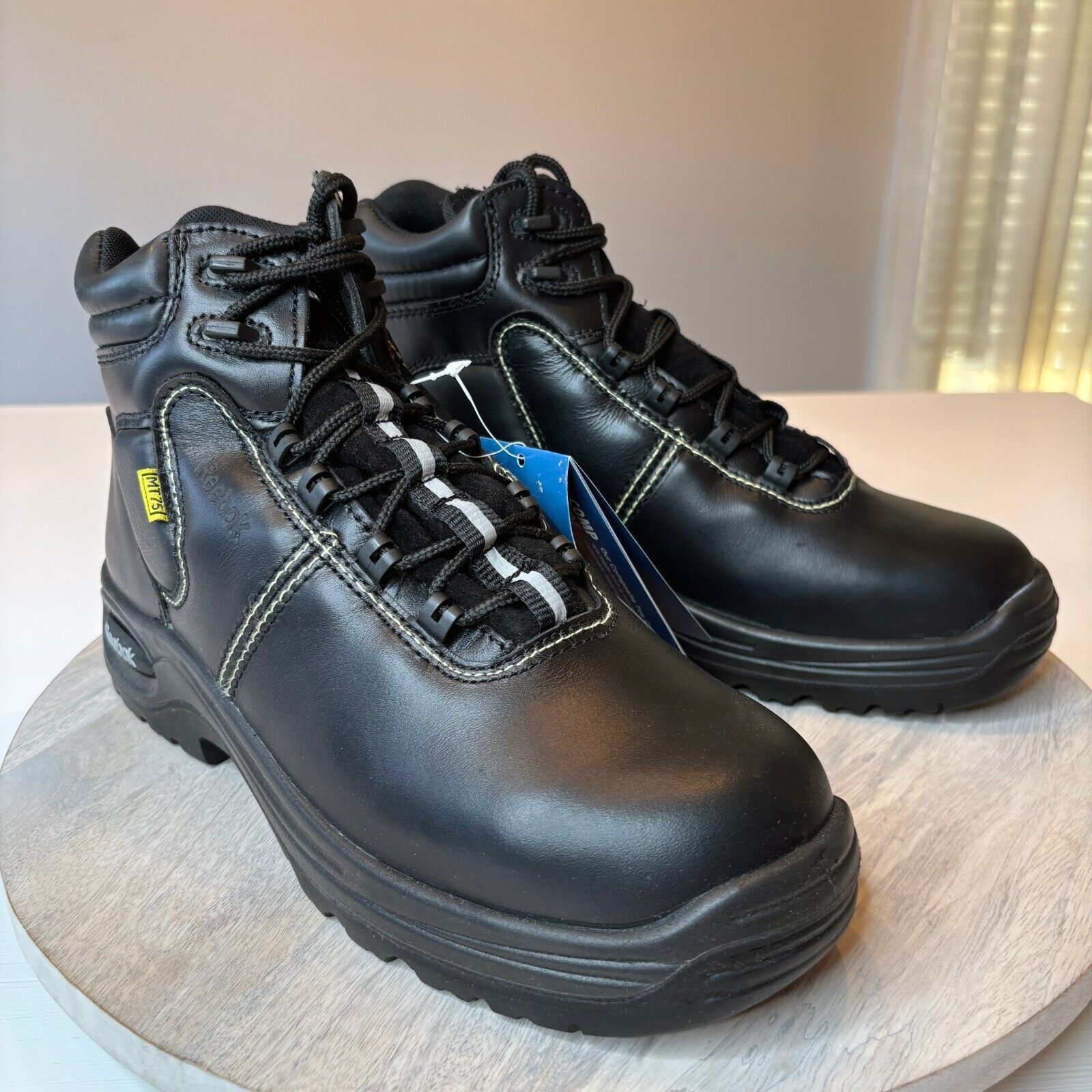 Reebok New Reebok Black Leather Work Boots Men's 8.5 Wmn's 10.5 Size US 8.5 / EU 41-42 - 3 Thumbnail