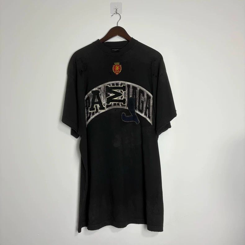 Balenciaga Balenciaga Mud-dyed hole embroidery LOGO short sleeve Size US M / EU 48-50 / 2 - 1 Thumbnail