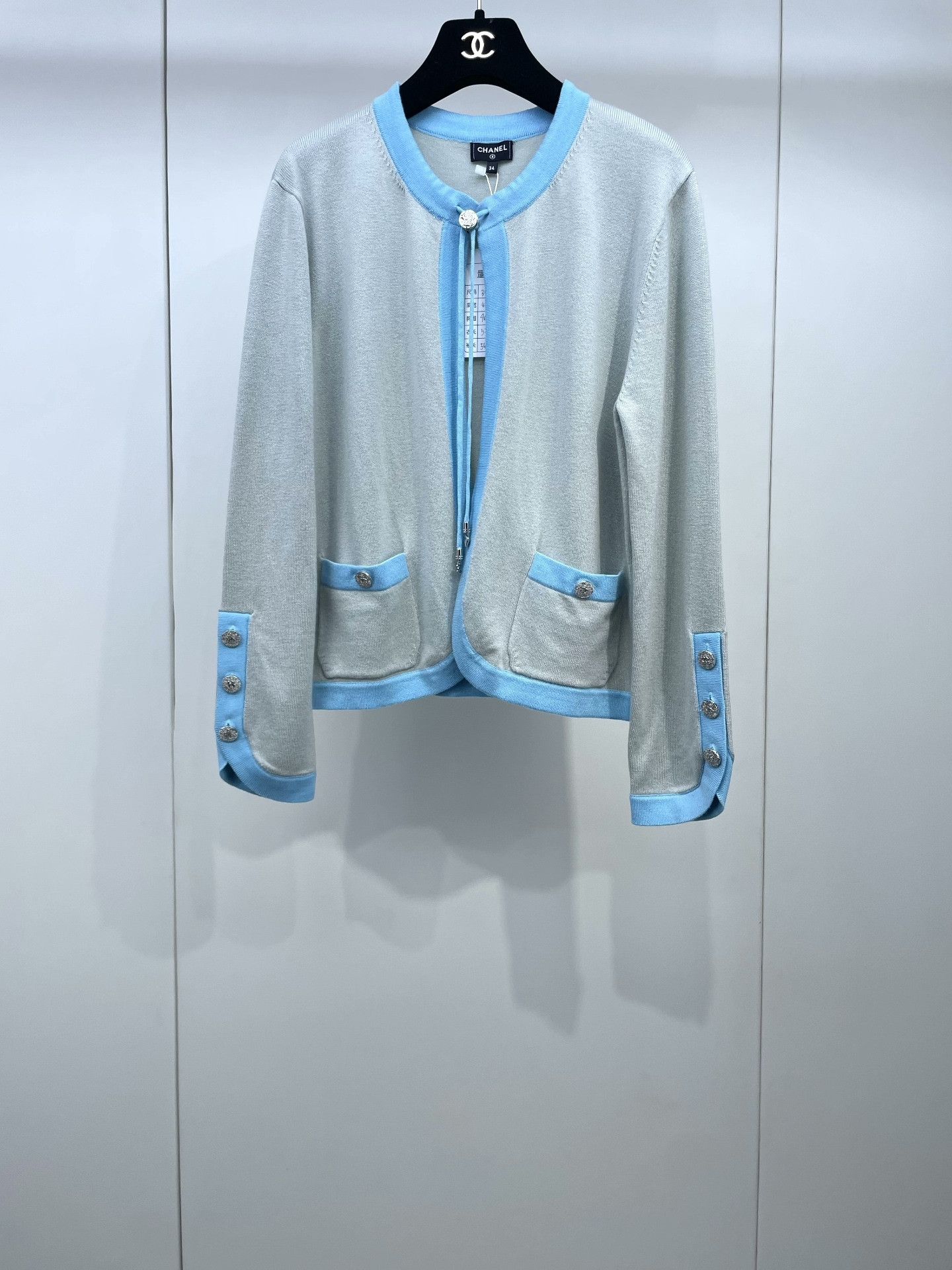 Chanel Chanel 2025 Blue-Gray Knit Cardigan Size XXS / US 00 / IT 34 - 1 Thumbnail