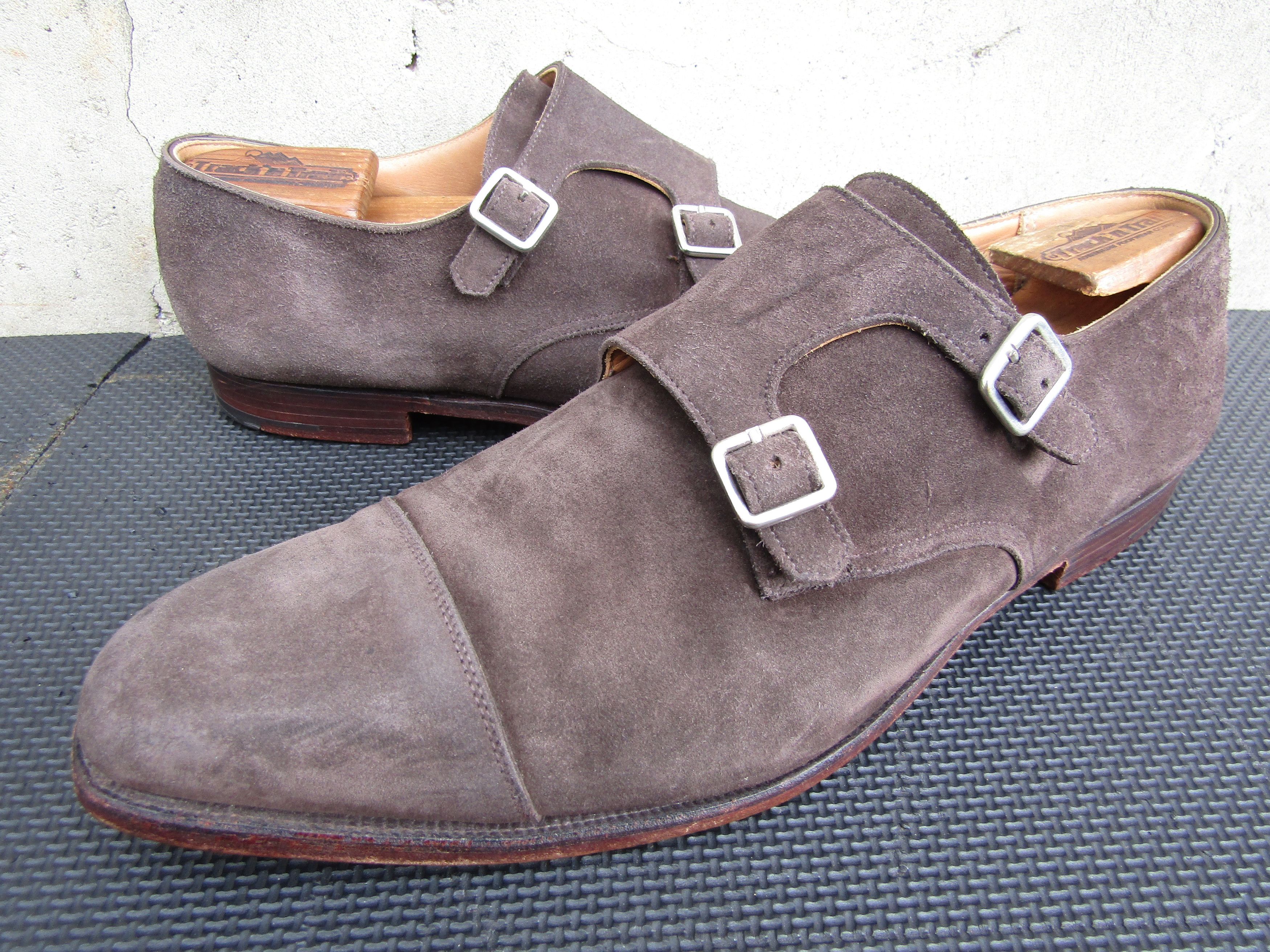 Crockett & Jones Crockett & Jones Lowndes Brown Suede Double Monk Strap Size US 11 / EU 44 - 1 Thumbnail