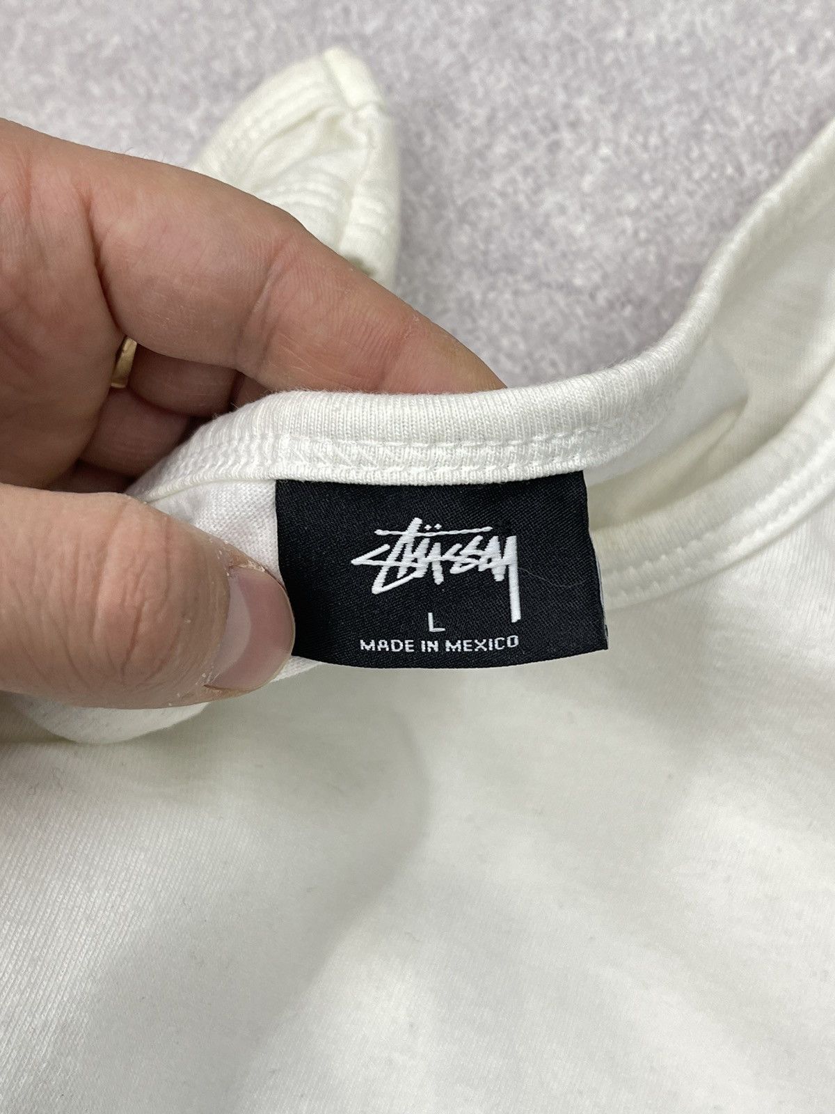 Stussy Vintage Stussy Tank Tops White Big Logo Y2K T Shirt Size L Size US L / EU 52-54 / 3 - 9 Thumbnail