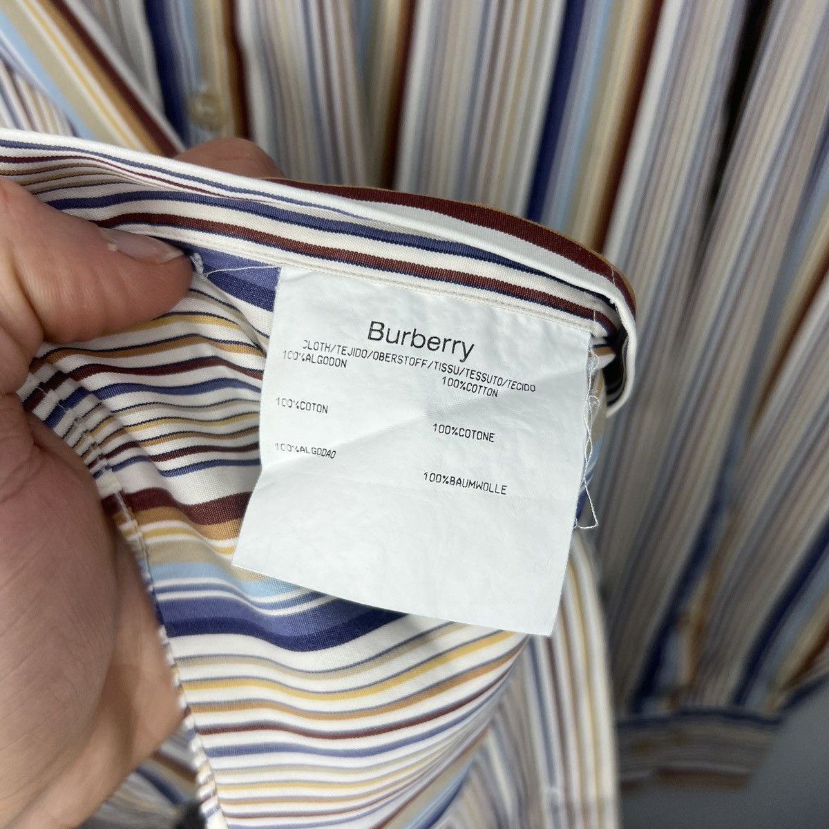 Burberry × Designer Burberry Shirt Button Up Striped Pattern Print Multicolour Size US L / EU 52-54 / 3 - 7 Thumbnail