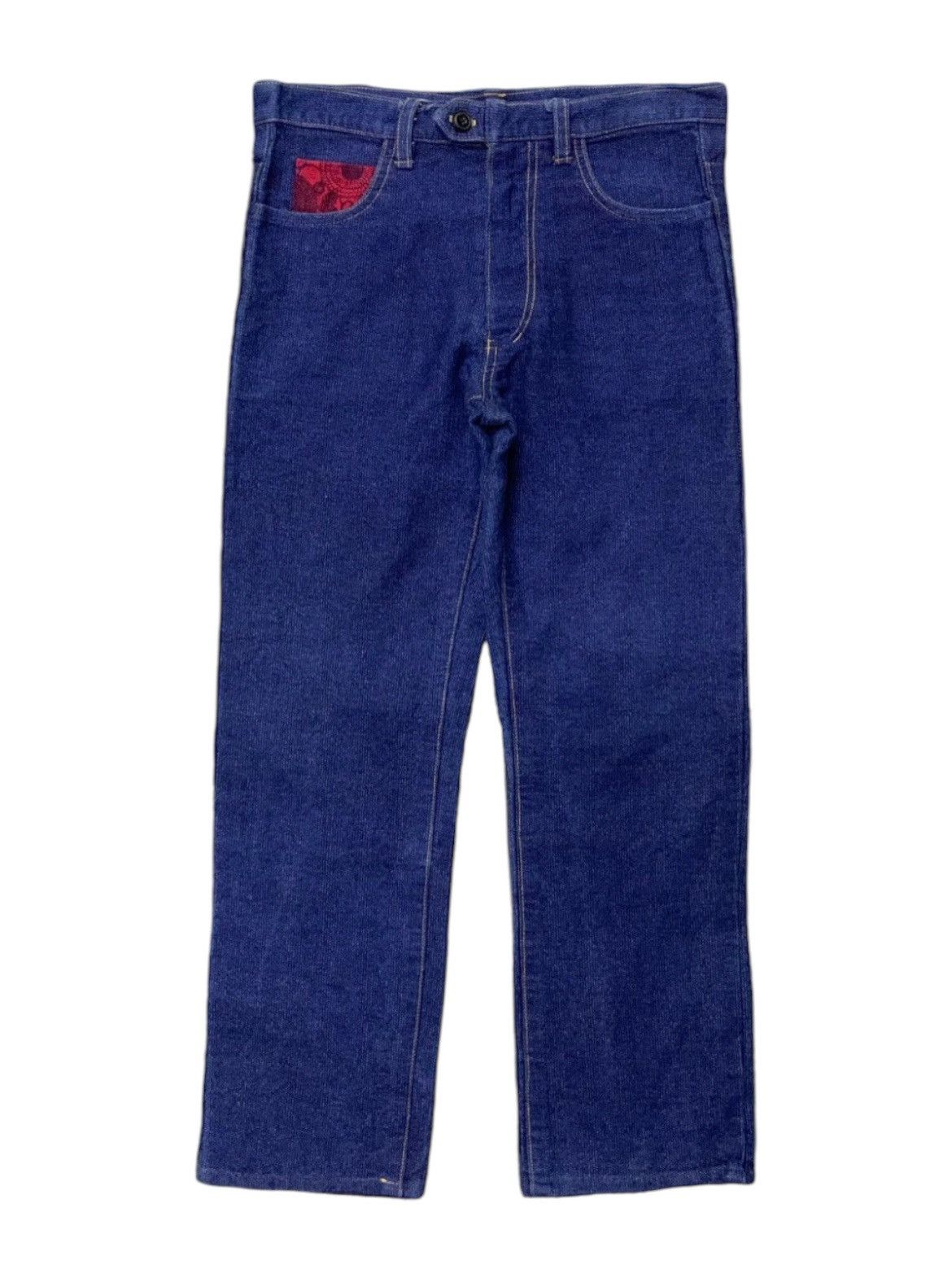 Christian Audigier × Ed Hardy 2000s Rei’s Japan Herringbone Indigo Jeans Evisu Style Size US 32 / EU 48 - 2 Thumbnail