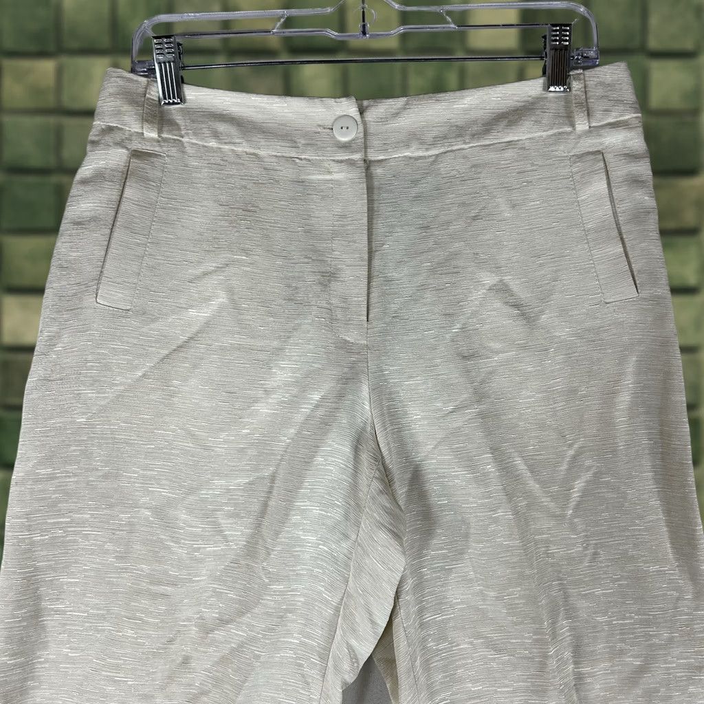 Vintage Canvasbacks Silk Linen Blend Relaxed Fit Pants Womens 8 Lightweight Trousers USA Beige Solid Linen Silk Pockets Cropped Casual Womens 8 Size 30" / US 8 / IT 44 - 1 Thumbnail
