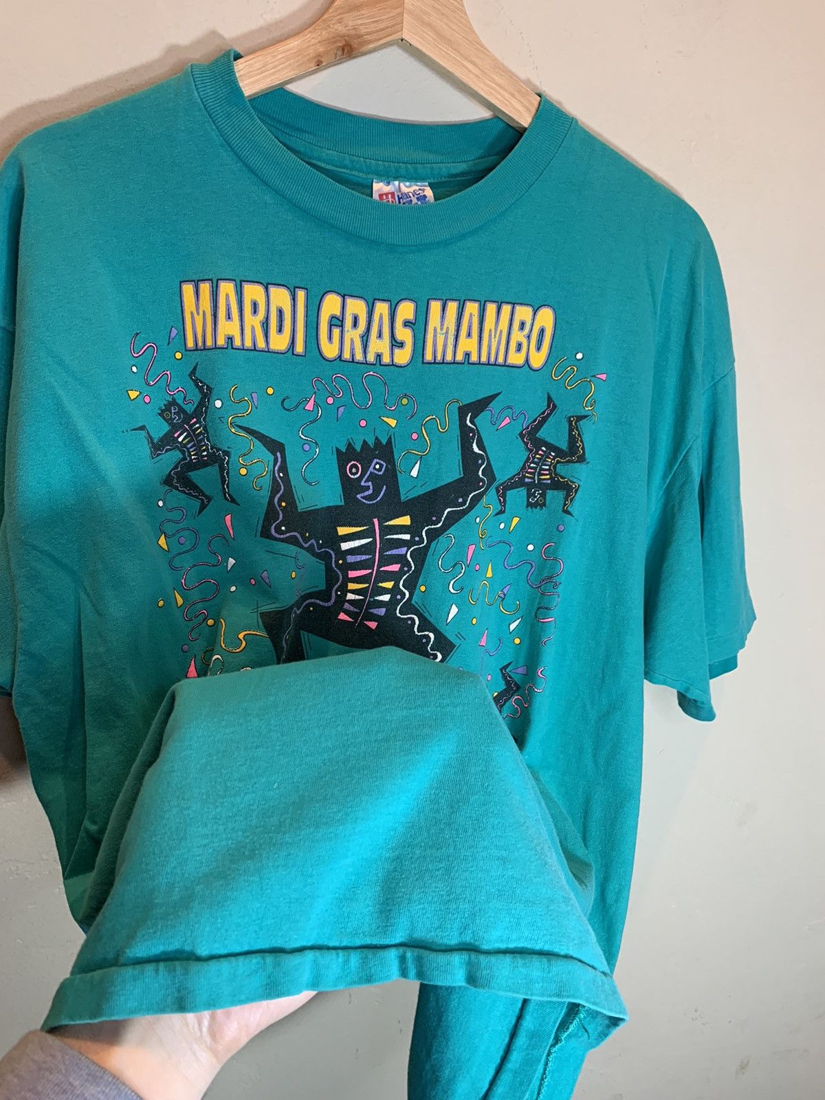 Vintage *RARE* Vintage 90’s Mardi Gras Mambo New Orleans Art T-Shirt Size US XL / EU 56 / 4 - 3 Thumbnail