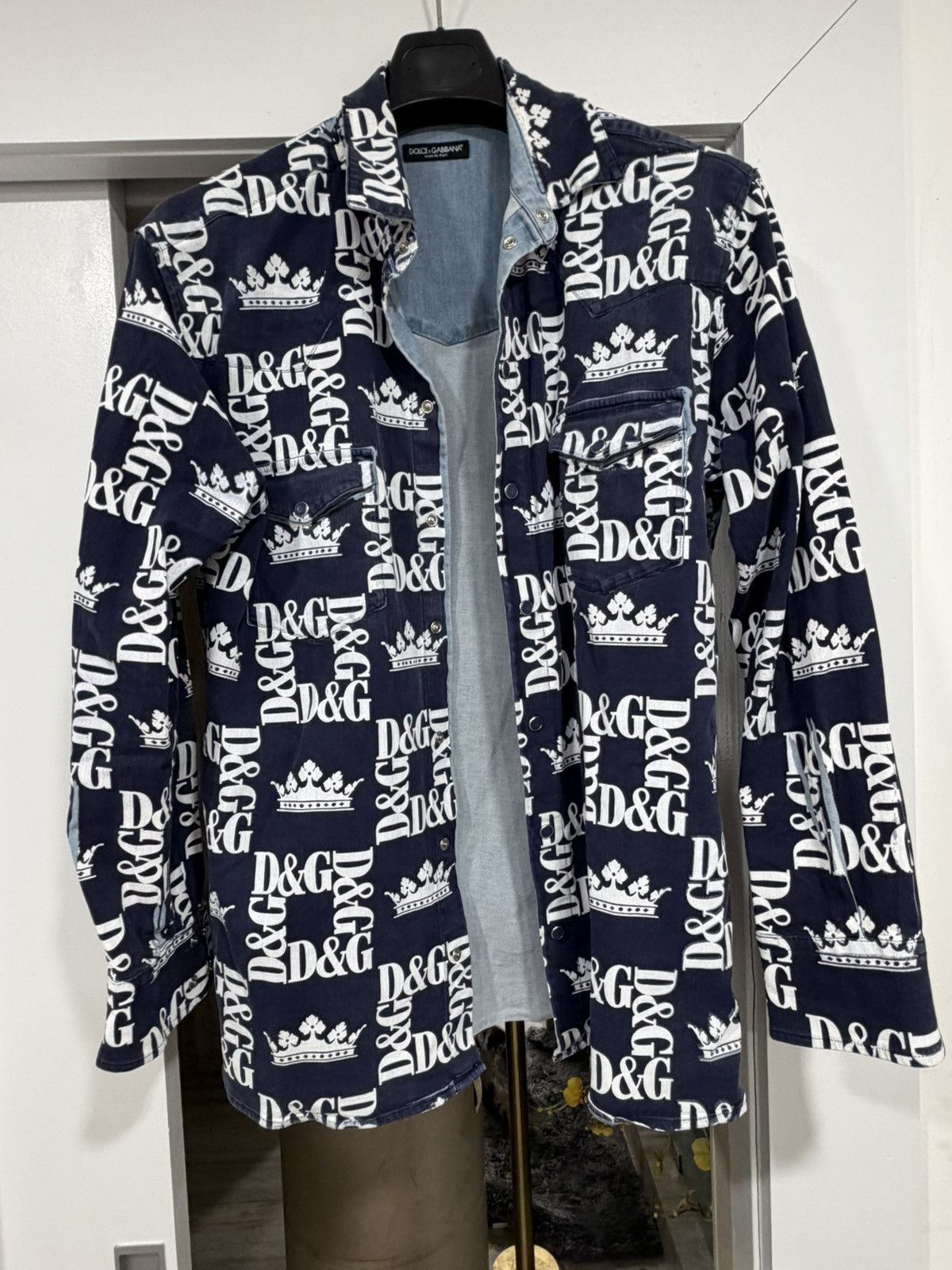 Dolce & Gabbana Dolce & Gabbana crown logo denim shirt jacket Size US M / EU 48-50 / 2 - 4 Thumbnail