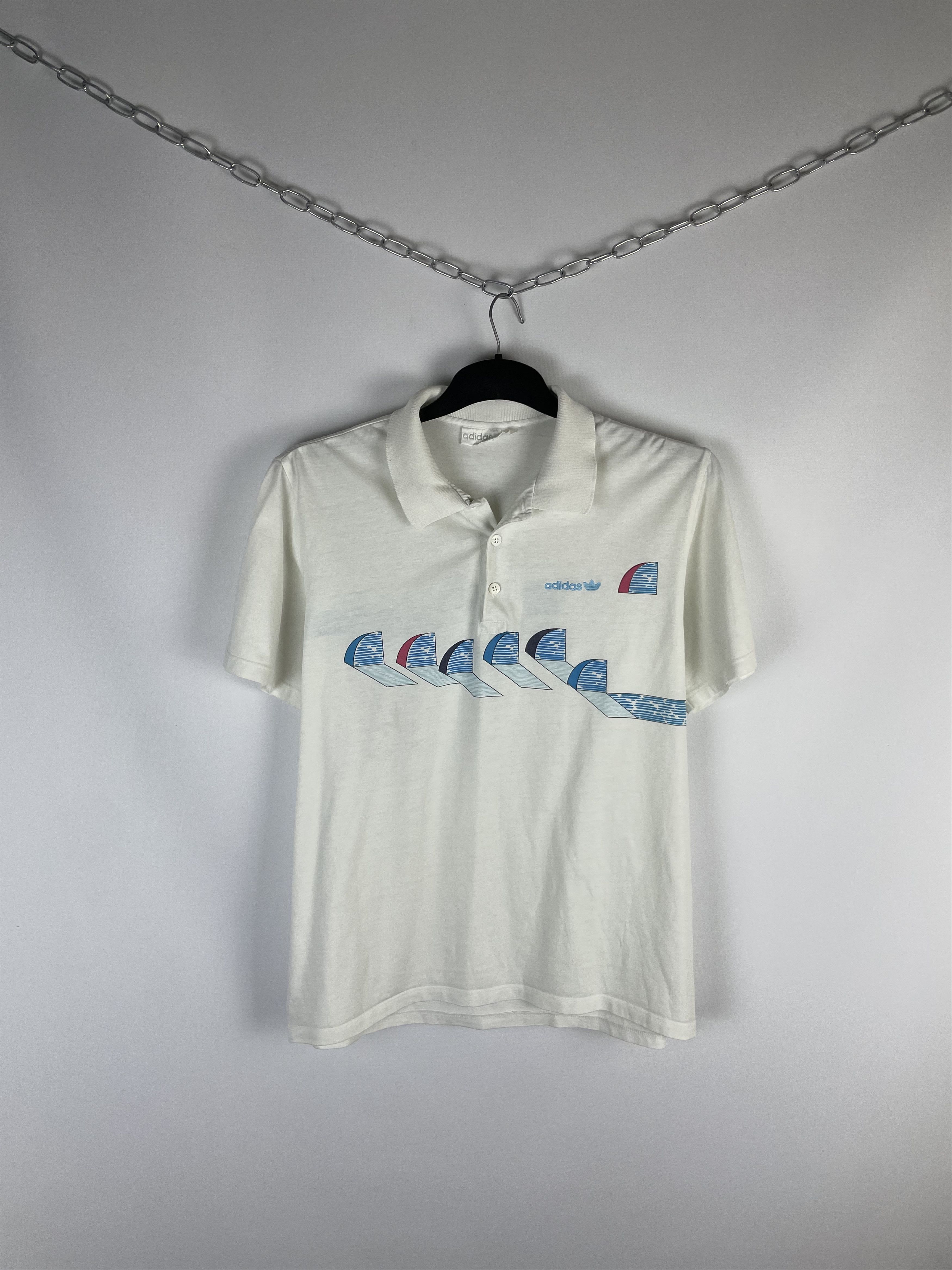 Adidas 90s Vintage Adidas Tennis Art Polo Shirt Size US S / EU 44-46 / 1 - 1 Thumbnail