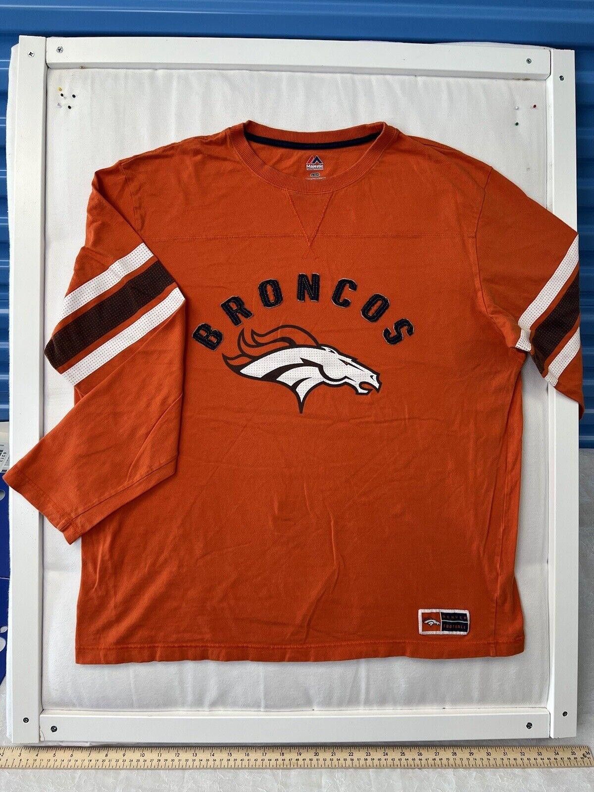 Majestic Majestic Denver Broncos Long Sleeve T-Shirt NFL Mens 2XL Size US XXL / EU 58 / 5 - 1 Thumbnail