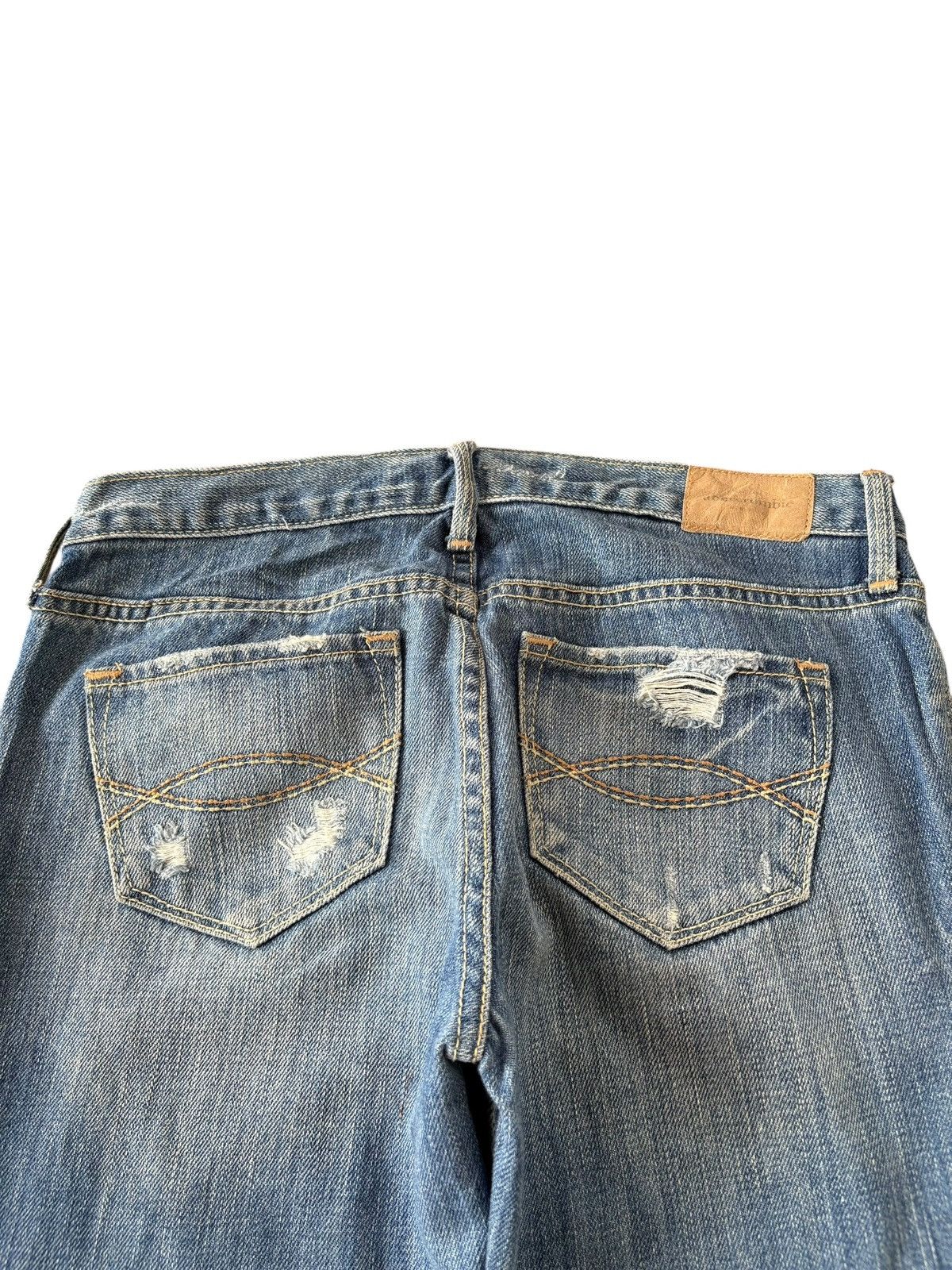 Abercrombie & Fitch Vintage Abercrombie Heavy Distressed Flare Jeans Size 28" / US 6 / IT 42 - 5 Thumbnail