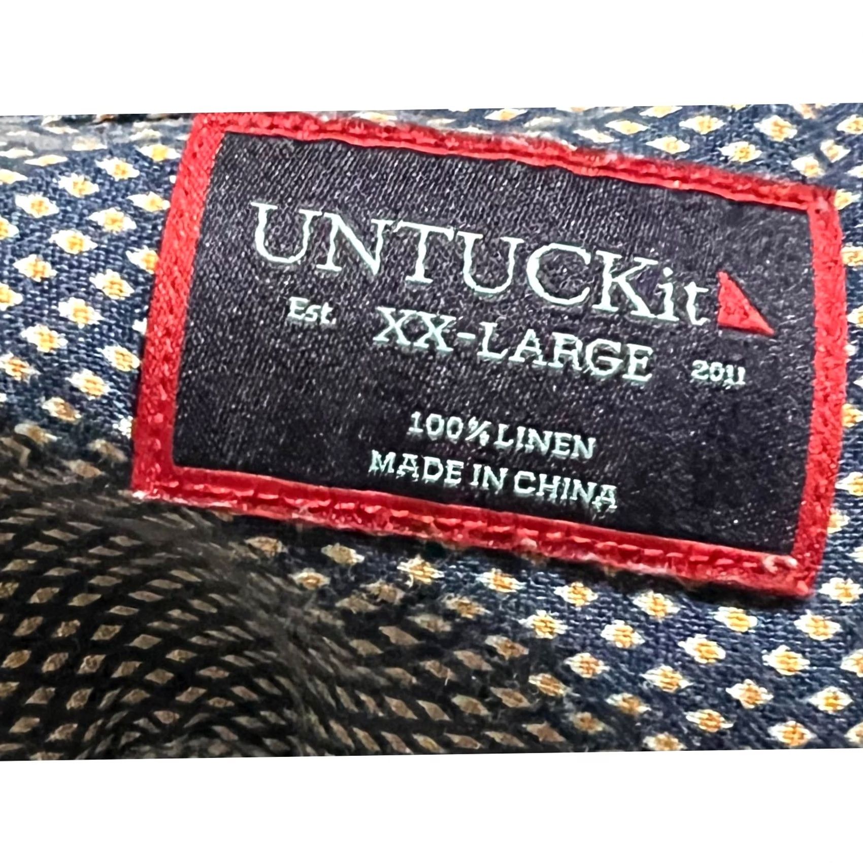 UNTUCKit VINTAGE UnTuckIt Shirt Blue Mens 2XL Linen Button Front Pocket XX-Large Shirt Button-Up Breathable Lightweight Casual Beach Size US XXL / EU 58 / 5 - 6 Thumbnail