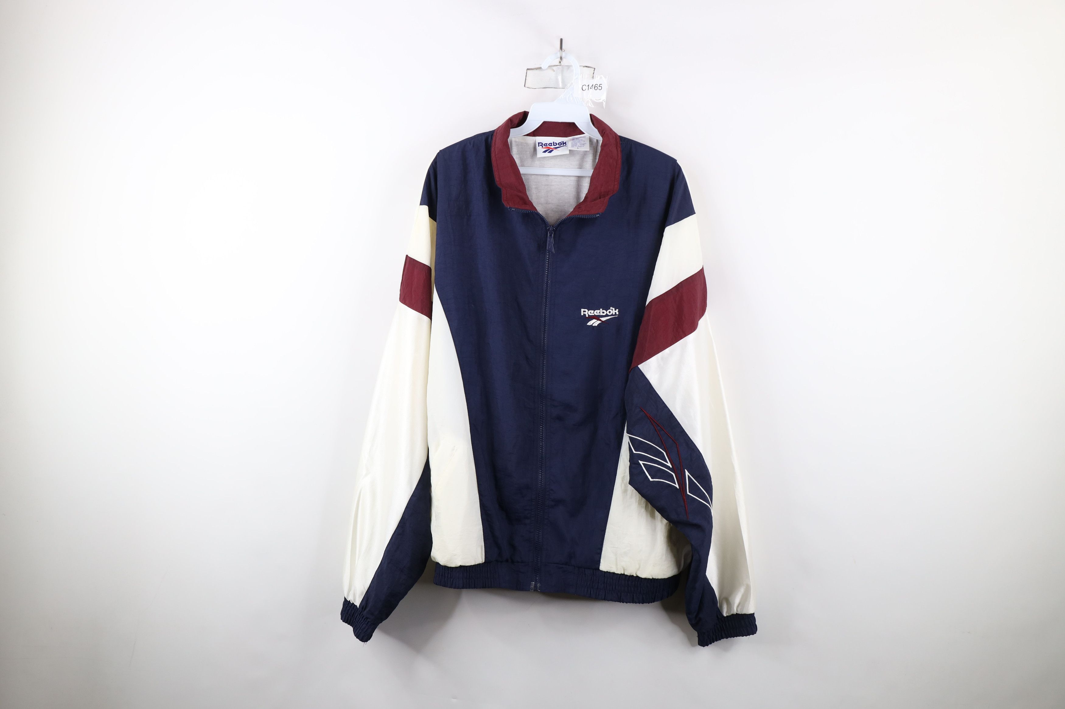 Reebok × Vintage Vintage 90s Reebok Big Logo Lined Windbreaker Jacket Coat Size US L / EU 52-54 / 3 - 1 Thumbnail