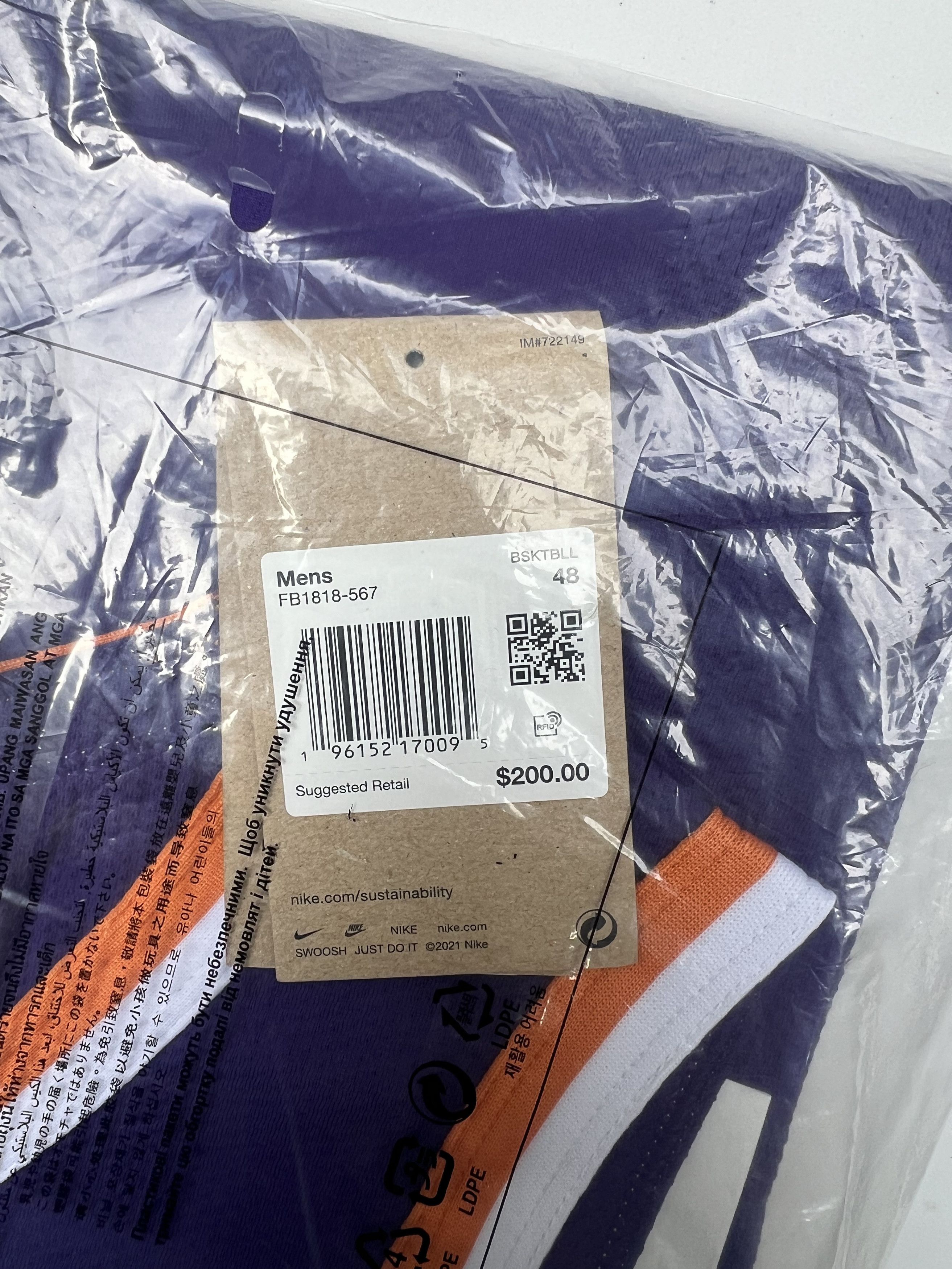 NBA × Nike Devin Booker Phoenix Suns Nike Icon Authentic Jersey Size US L / EU 52-54 / 3 - 4 Thumbnail