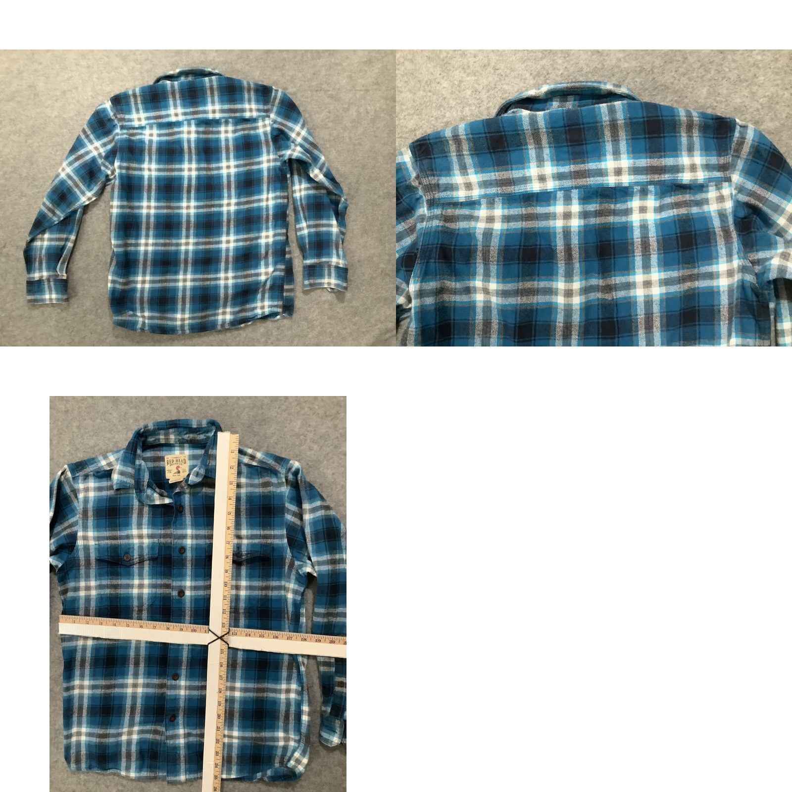 Vintage Red Head Brand Co. Flannel Shirt Mens Small Blue Plaid Button-Up Front Pockets Shirt Size US S / EU 44-46 / 1 - 8 Thumbnail