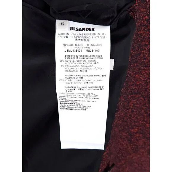 Jil Sander Jil Sander Exclusive Red Cotton Coat Size 52 US 42 L Mens Size US L / EU 52-54 / 3 - 15 Thumbnail