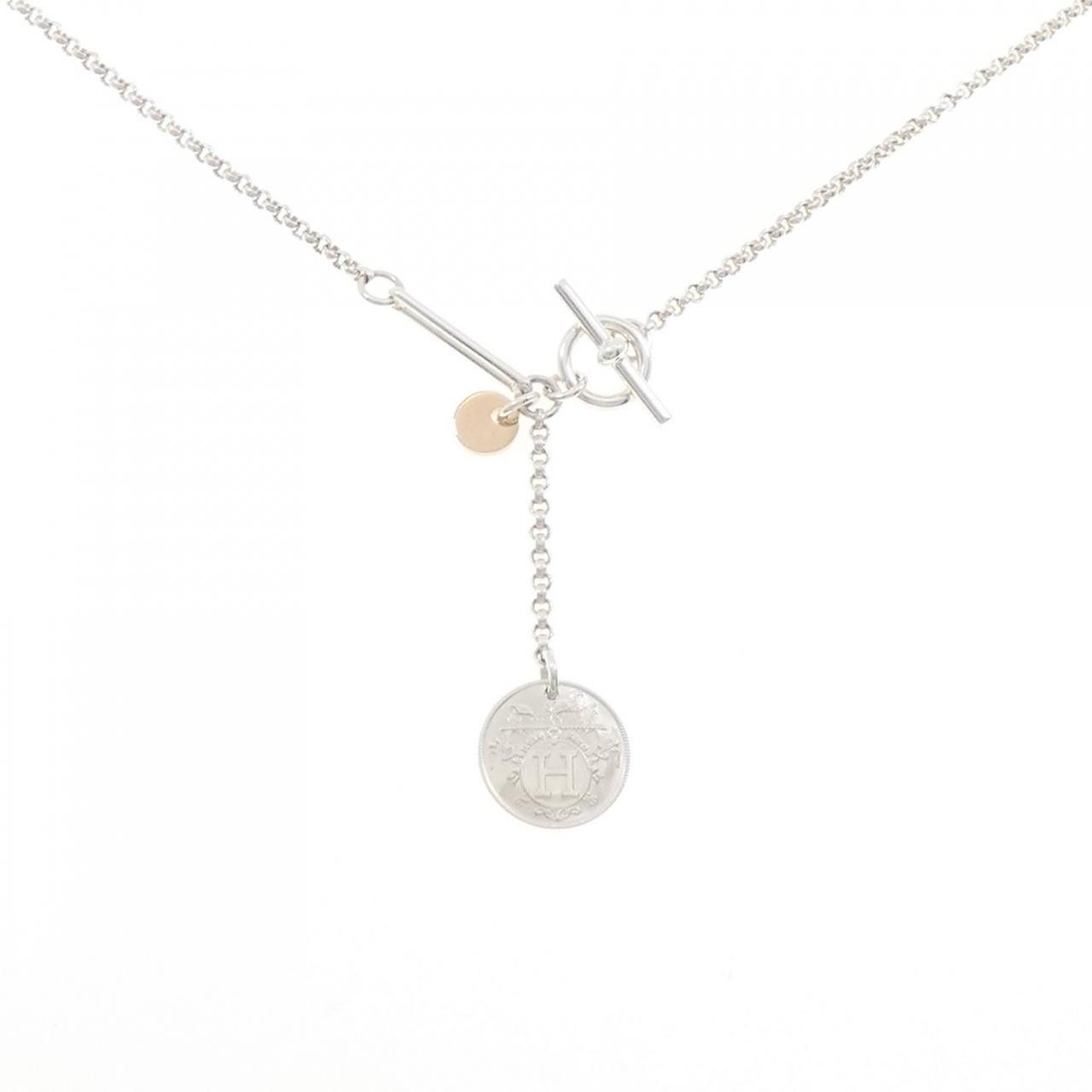 Hermes Hermes Hermes Ex-Libris 925 Silver 750 Pink Gold Necklace Metal Necklace DUTY FREE for USA Size ONE SIZE - 1 Thumbnail