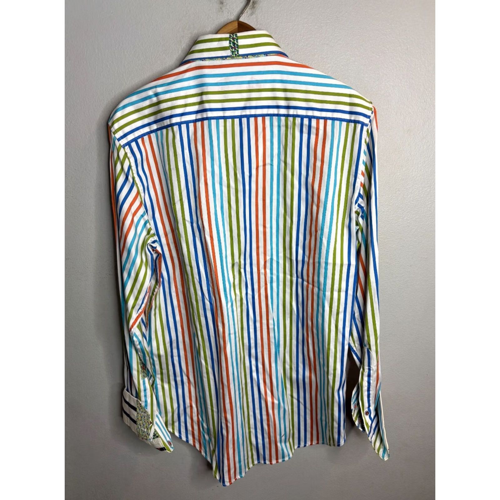 Robert Graham Robert Graham Button Up Shirt Patchwork Striped Shirt Mens M 5210 Multicolor Cotton Long Sleeve Casual 90s Bohemian Designer Shirt Mens Size M / US 6-8 / IT 42-44 - 6 Thumbnail