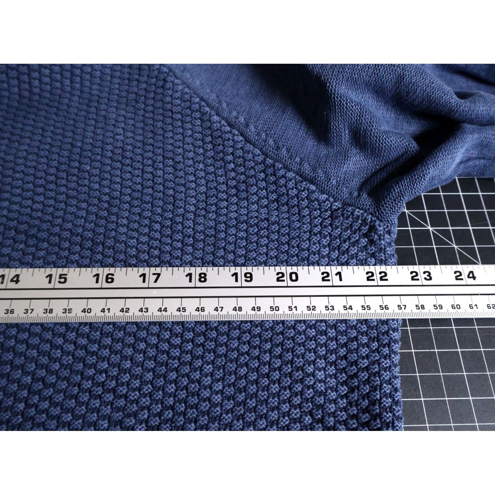 Carbon2Cobalt Carbon 2 Cobalt Sweater Men's Large Blue Waffle Knit Cotton Raglan Sleeve Italy Size US L / EU 52-54 / 3 - 5 Thumbnail