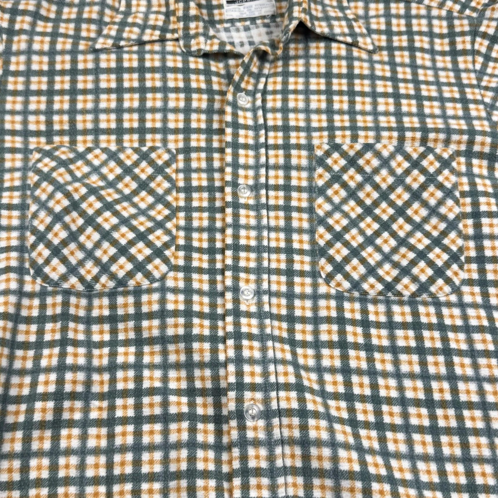 JCPenney VINTAGE JCPenney Fir Flannel Shirt Mens Green White Plaid Long Sleeve Button Up Size US M / EU 48-50 / 2 - 3 Thumbnail
