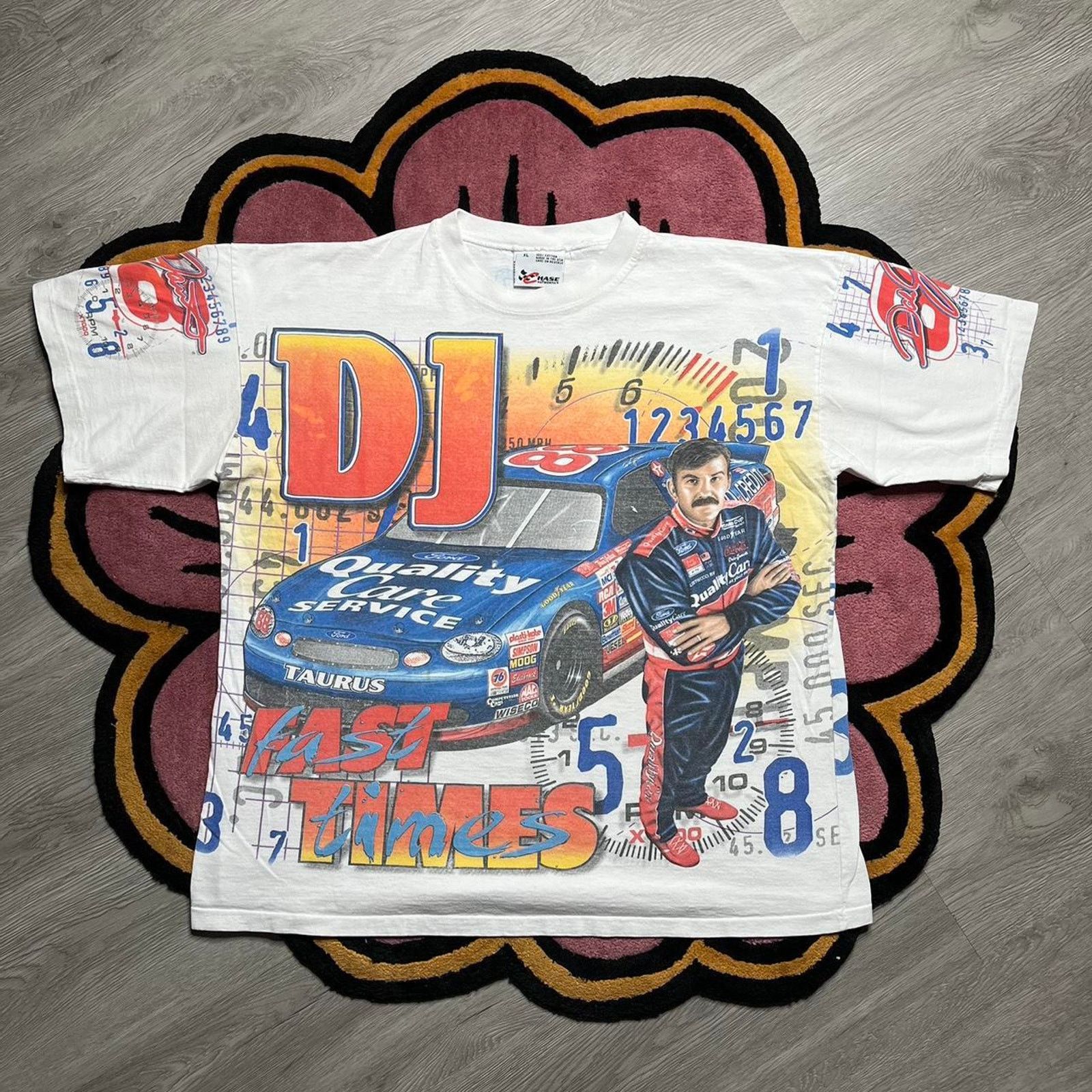 image of Vintage 90’S Chase Authentics Dale Jarrett Graphic T-Shirt, Men's (Size XL)