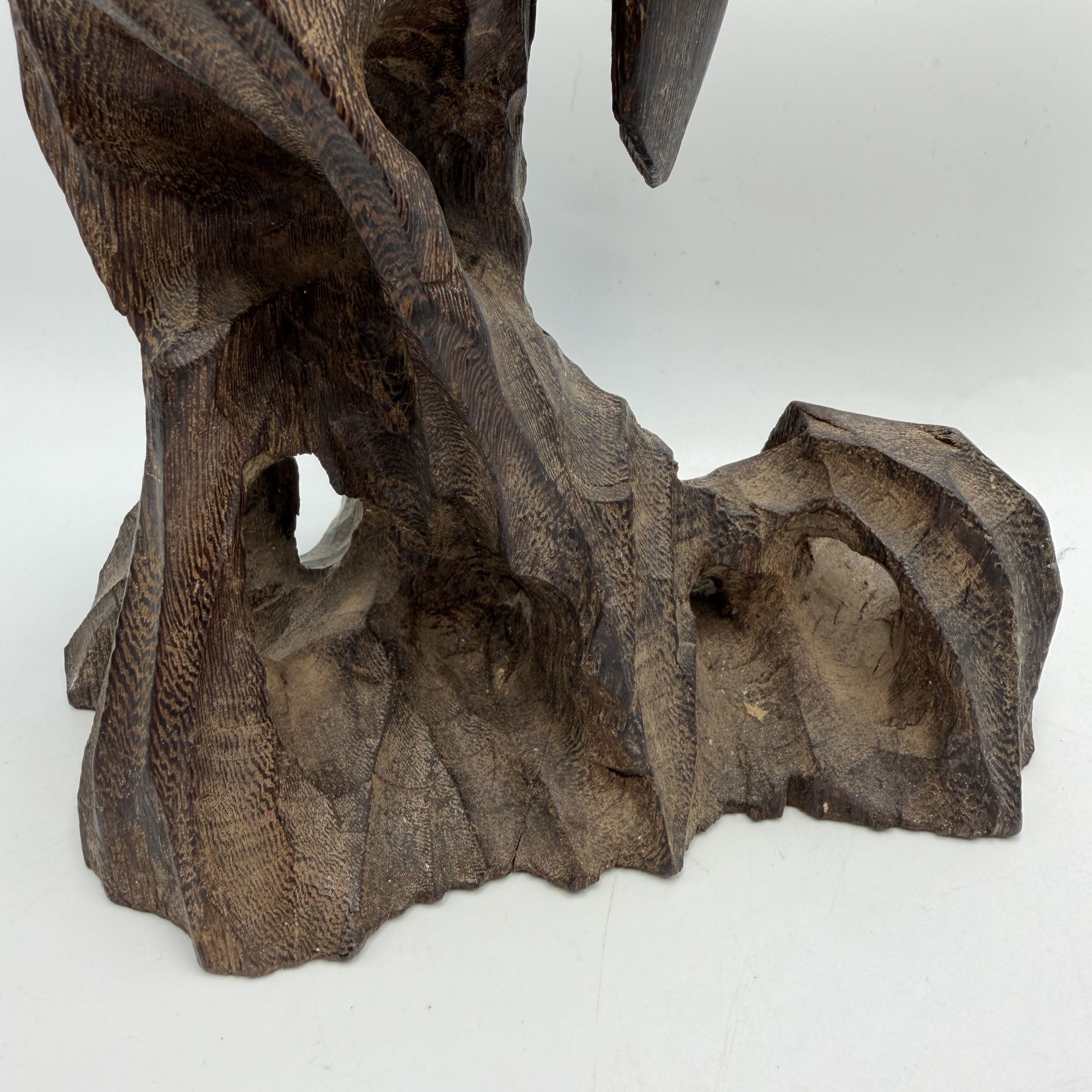 Vintage Vintage Hand Carved Wooden Owl Figurine Folk Art 27cm Size ONE SIZE - 4 Thumbnail