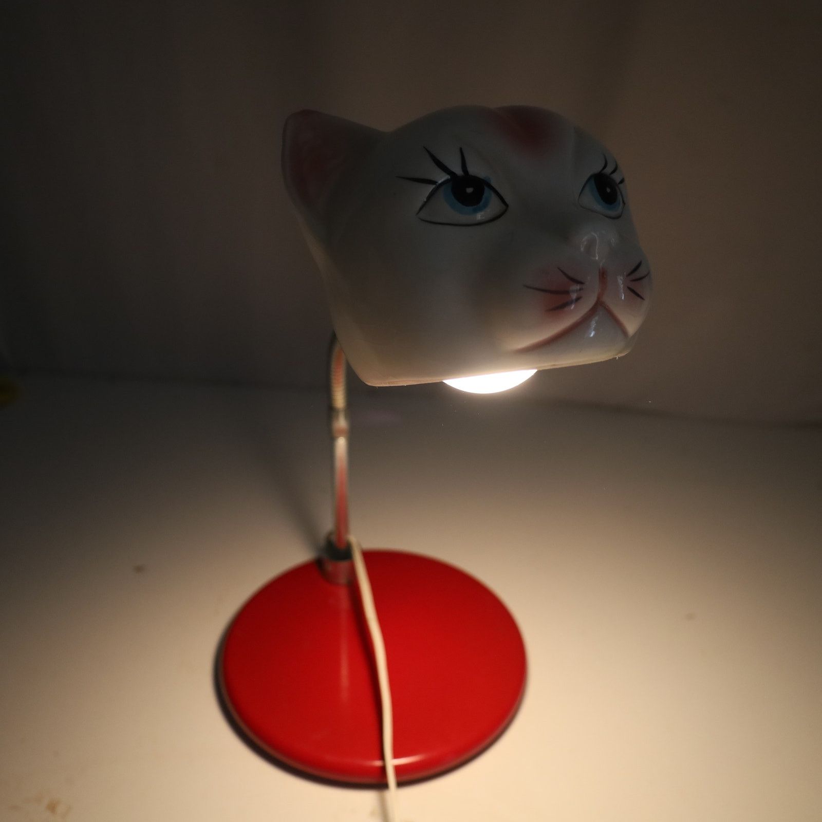 Vintage Vintage MCM Ceramic Cat Head Goose Neck Desk Lamp Size ONE SIZE - 4 Thumbnail
