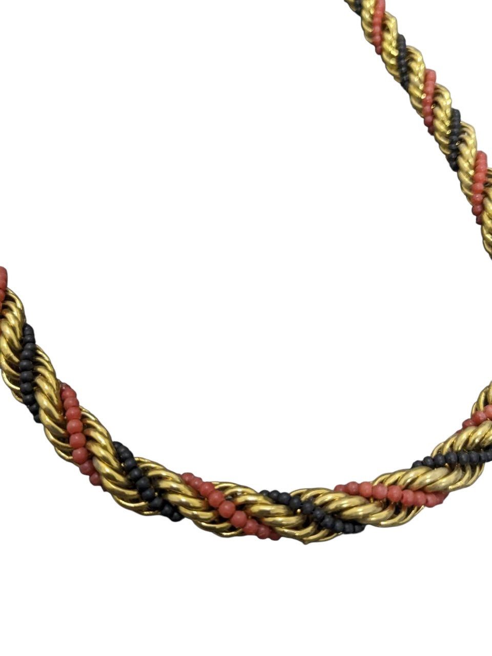 Vintage VINTAGE GOLD COATED AND BLACK TWISTED ROPE CHAIN NECKLACE Size ONE SIZE - 2 Thumbnail