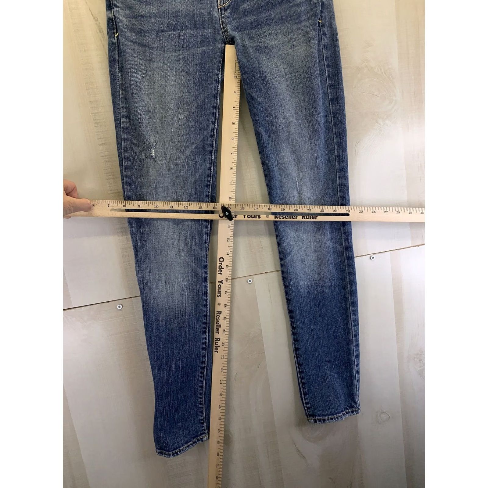 American Eagle Outfitters VINTAGE? No. American Eagle Womens Skinny Distressed Jeans Size 0 Short-6573 Size 25" / US 0 / IT 36 - 4 Thumbnail