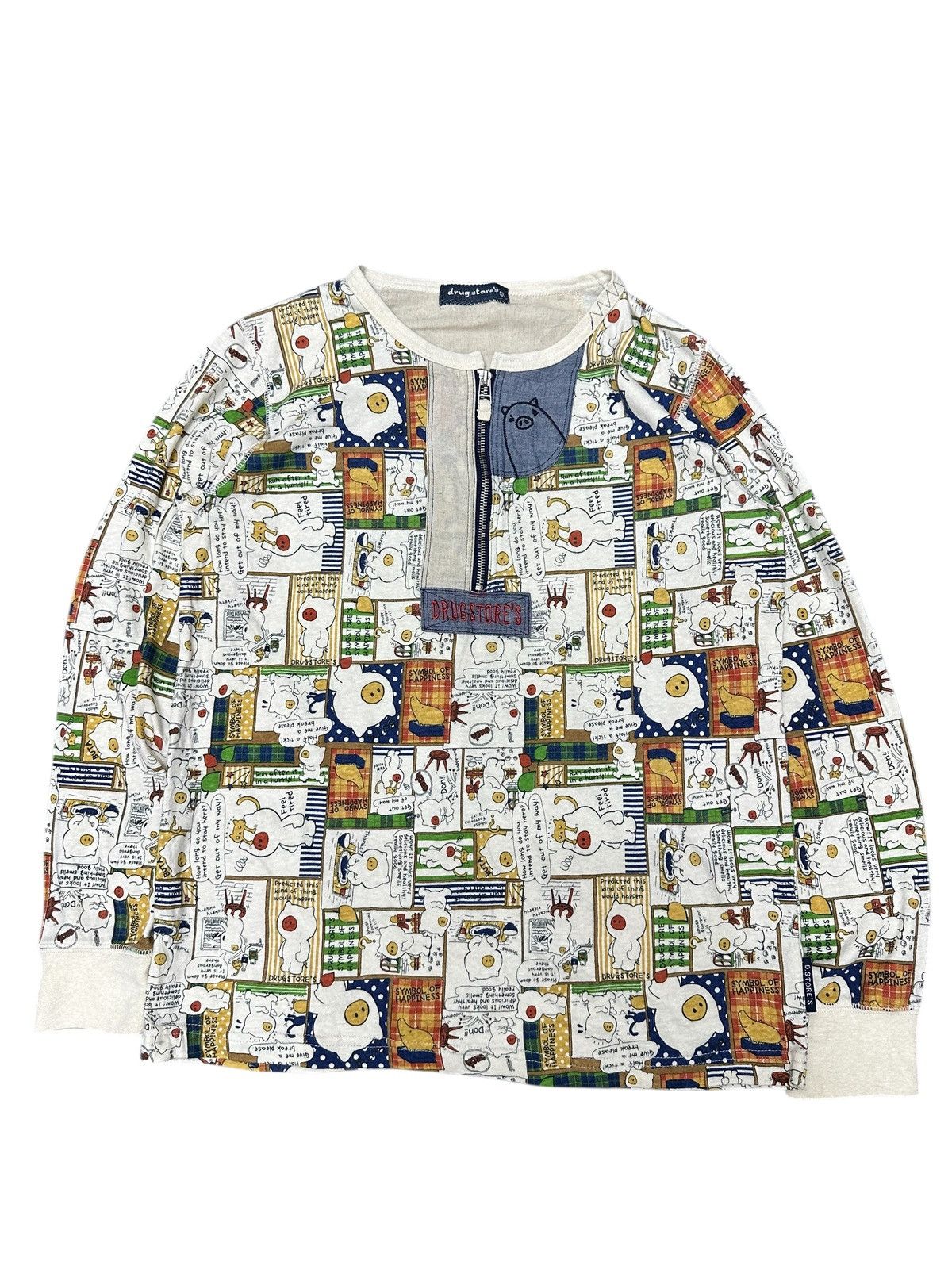 2000s DRUG STORE’S HALF ZIP ISSEY MIYAKE STYLE LONG SLEEVE