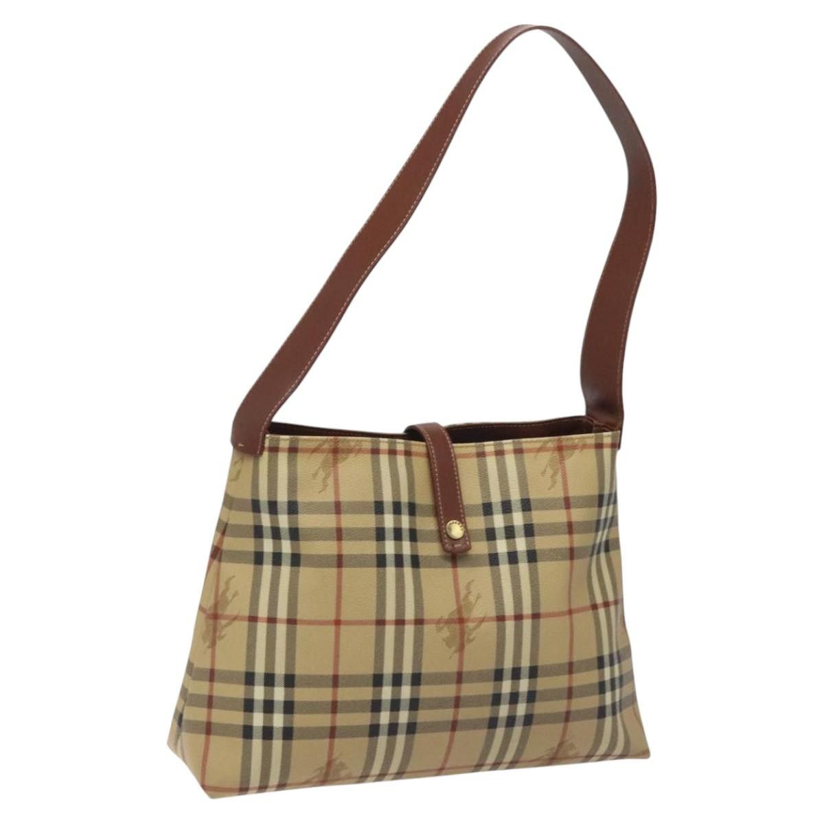 Burberry Nova Check Beige Canvas Shoulder Bag (Pre-Owned) Size ONE SIZE - 1 Thumbnail