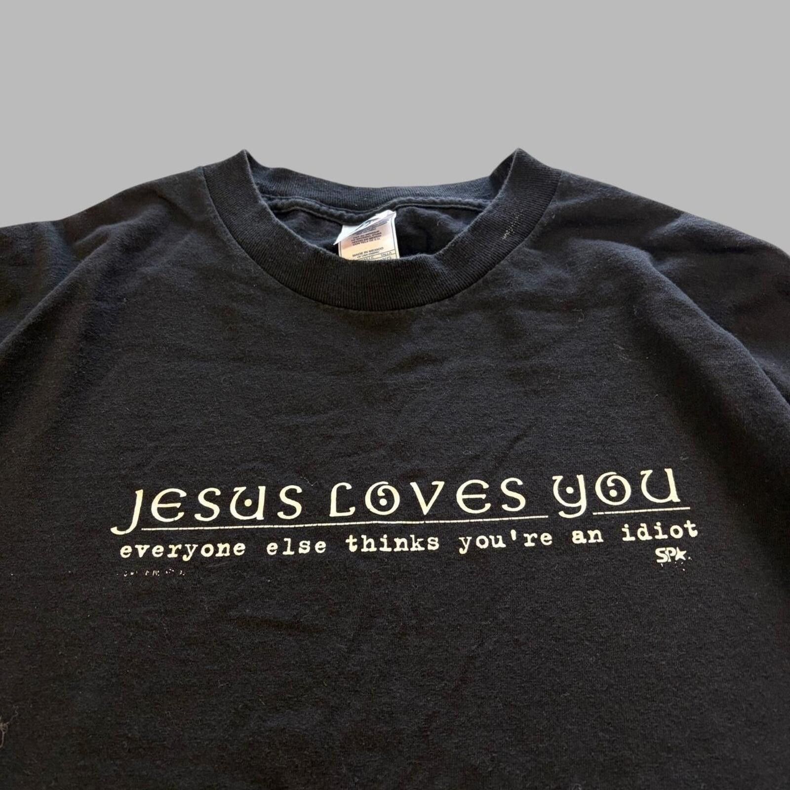 Vintage Vintage 90s Jesus Loves You Parody Tee Size US XL / EU 56 / 4 - 2 Thumbnail