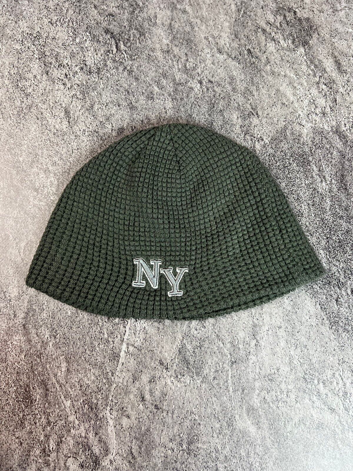 Pre-owned No Fear X Vintage Y2k No Fear New York Ribbed Japan Skate Style Beanie Hat In Khaki Green