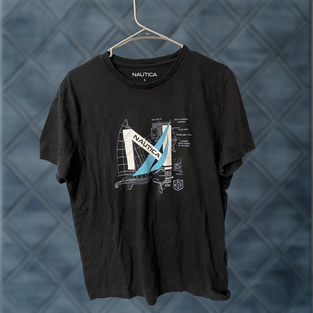 Nautica Nautica Logo T-shirt Size L Black Crew Neck Men Tee Size US L / EU 52-54 / 3 - 1 Thumbnail