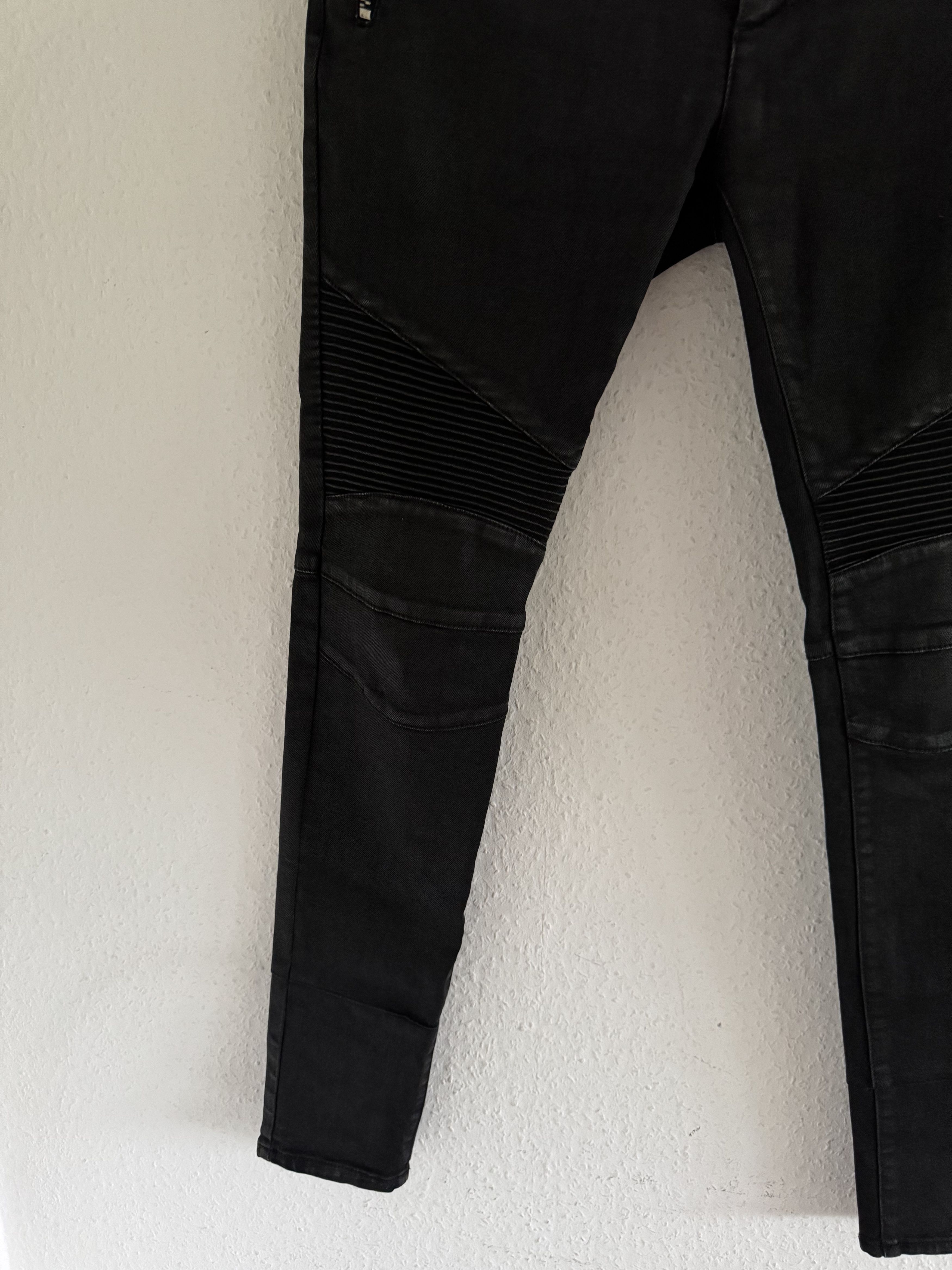 Balmain Waxed Biker Denim Jeans Size US 31 - 7 Thumbnail