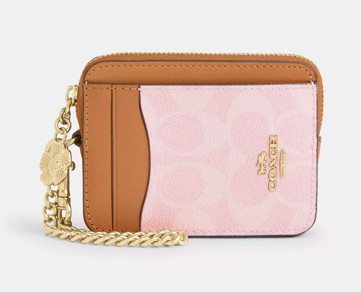 Coach Zip Card Case In Signature Canvas With Charm CEC50 Size ONE SIZE - 5 Thumbnail