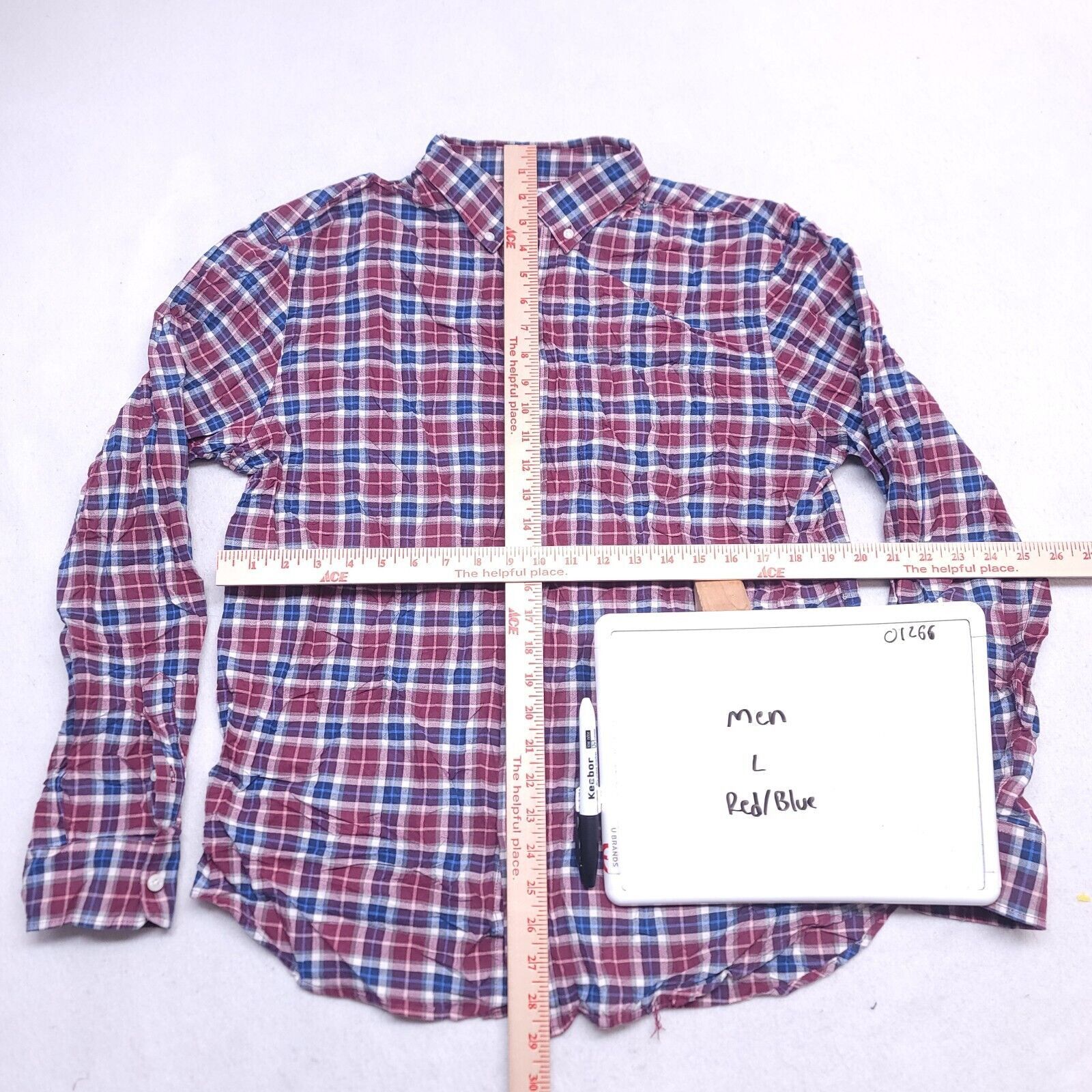 Old Navy Old Navy Tartan Flannel Button Up Shirt Mens Size L Red Blue Size US L / EU 52-54 / 3 - 6 Thumbnail
