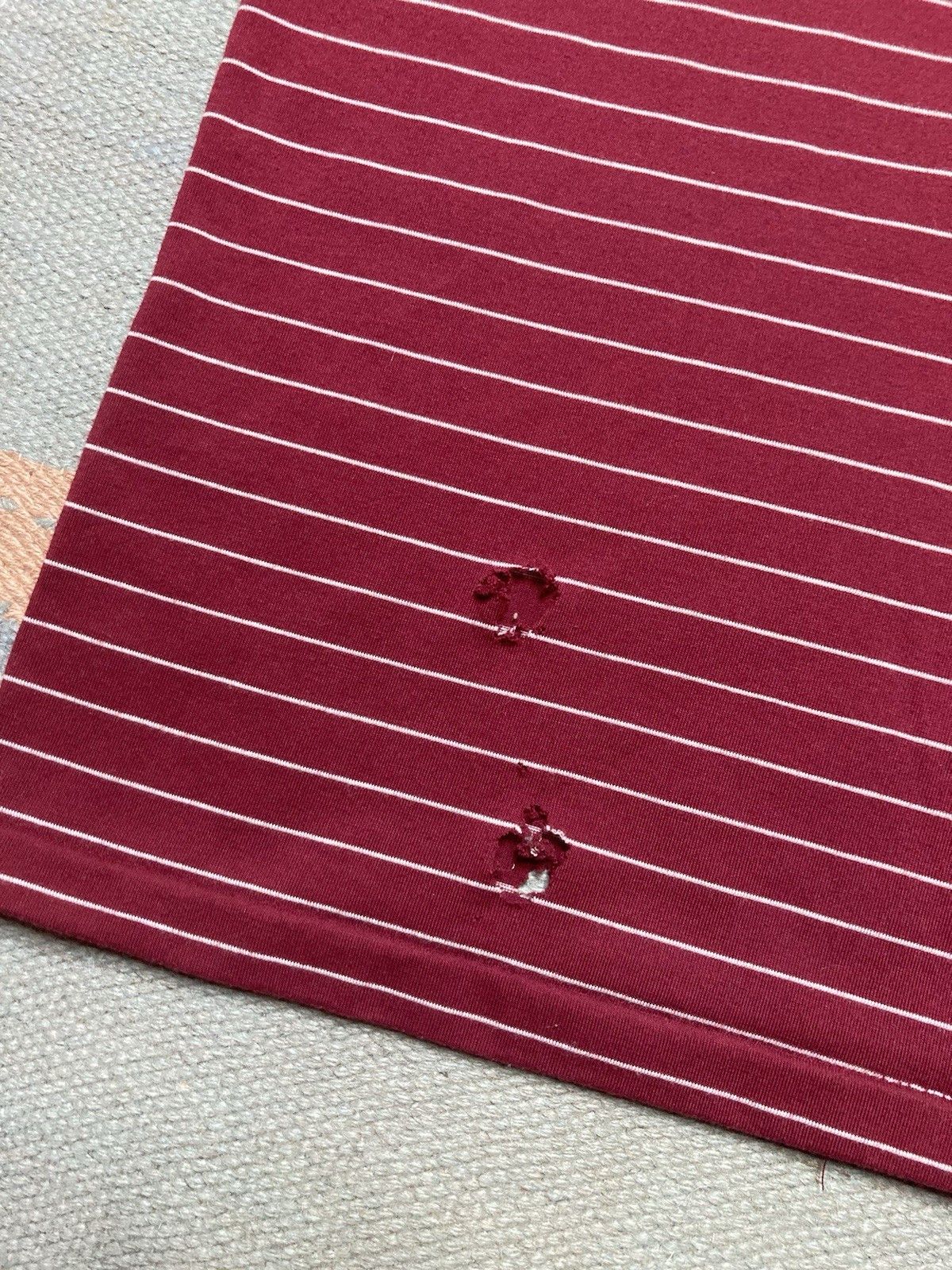 Vintage Vintage 80s polo shirt striped maroon red sears distressed L Size US L / EU 52-54 / 3 - 2 Thumbnail