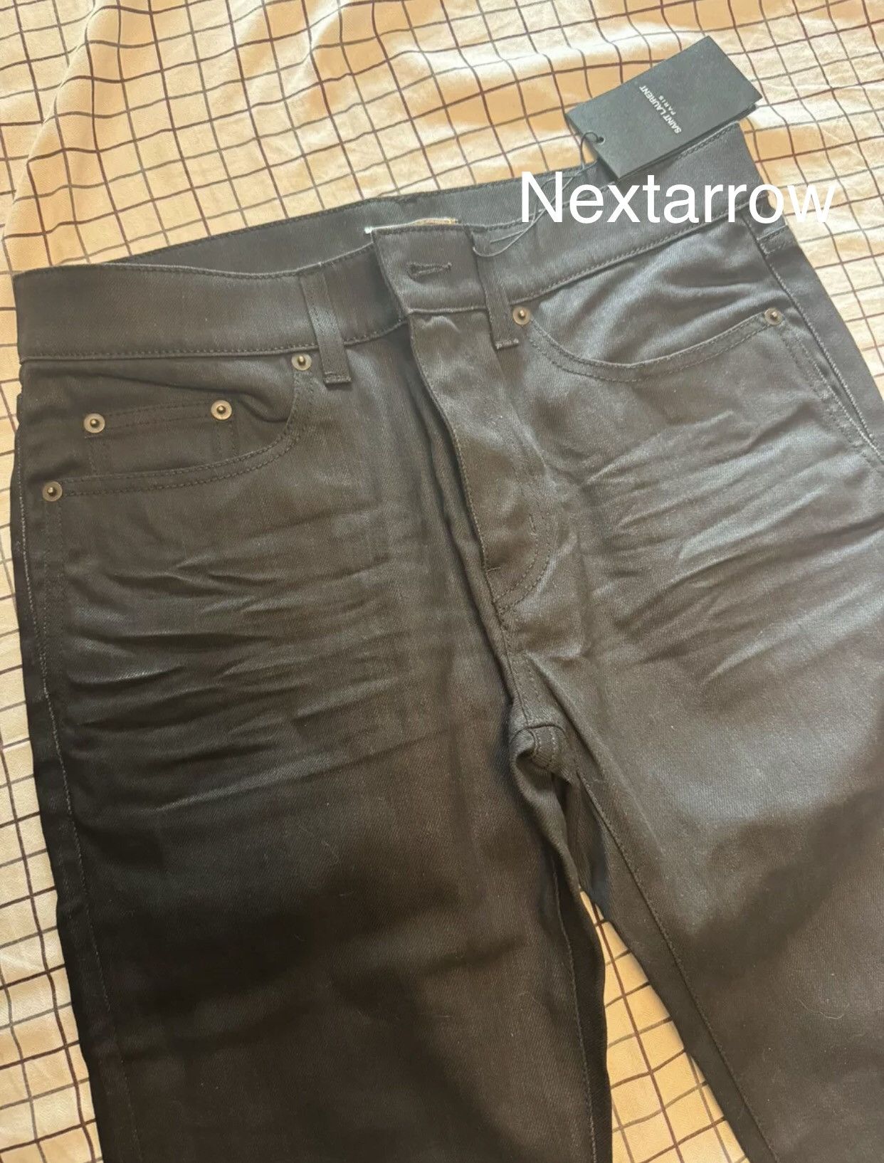 Saint Laurent Paris × Yves Saint Laurent Saint Laurent ysl Men's Tight Black Classic Jeans Size US 31 - 1 Thumbnail